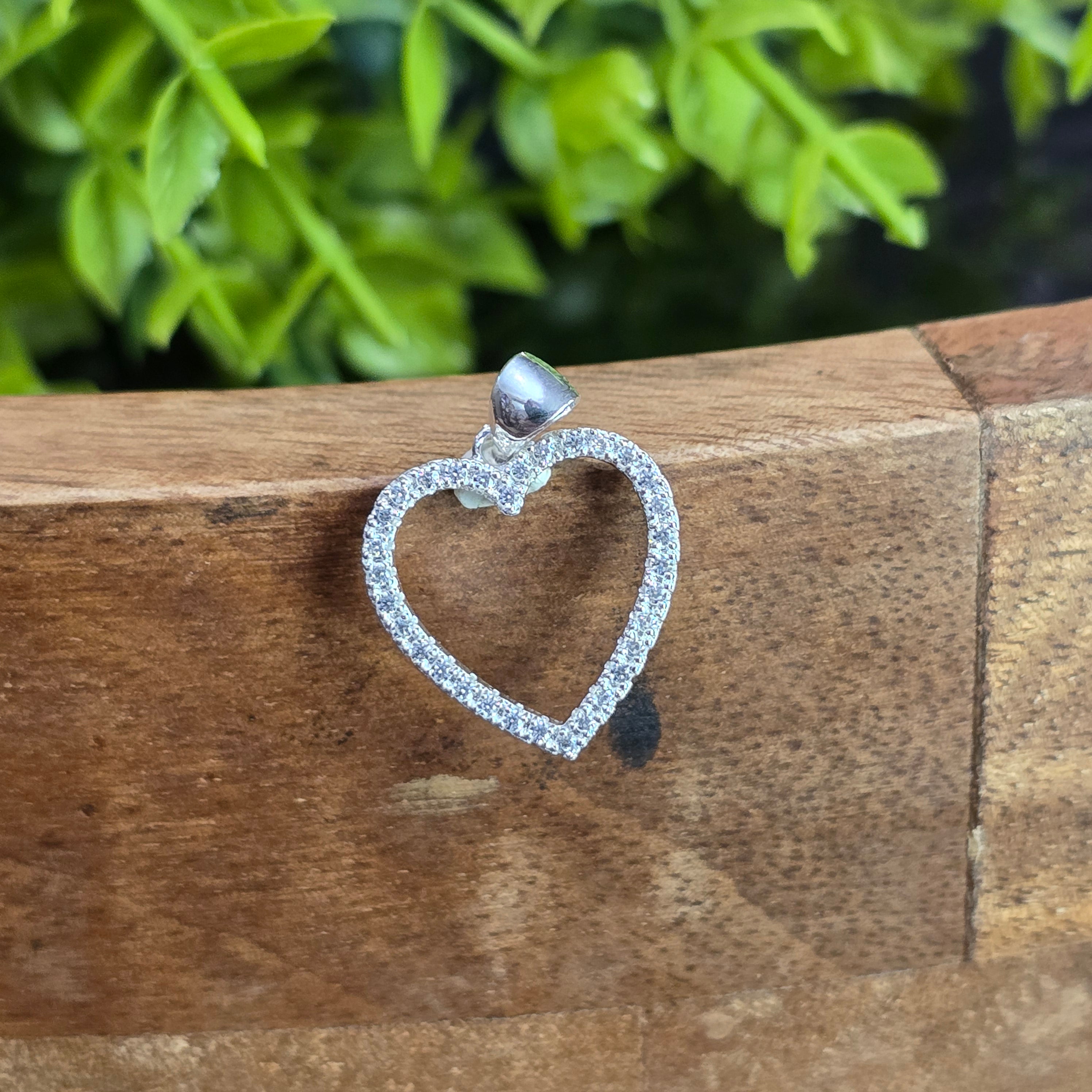 20mm Cz Heart Pendant