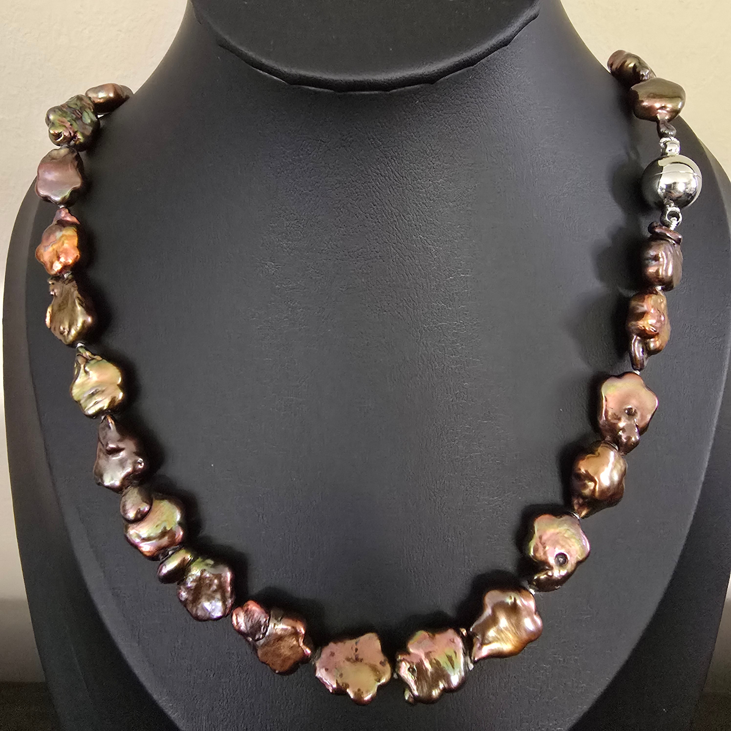 65cm Peacock Flower shape 12mm Magnetic Clasp Necklace
