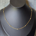 Oval Cz Ball Gold Necklace