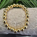8mm Gold Ball Elastic Bracelet
