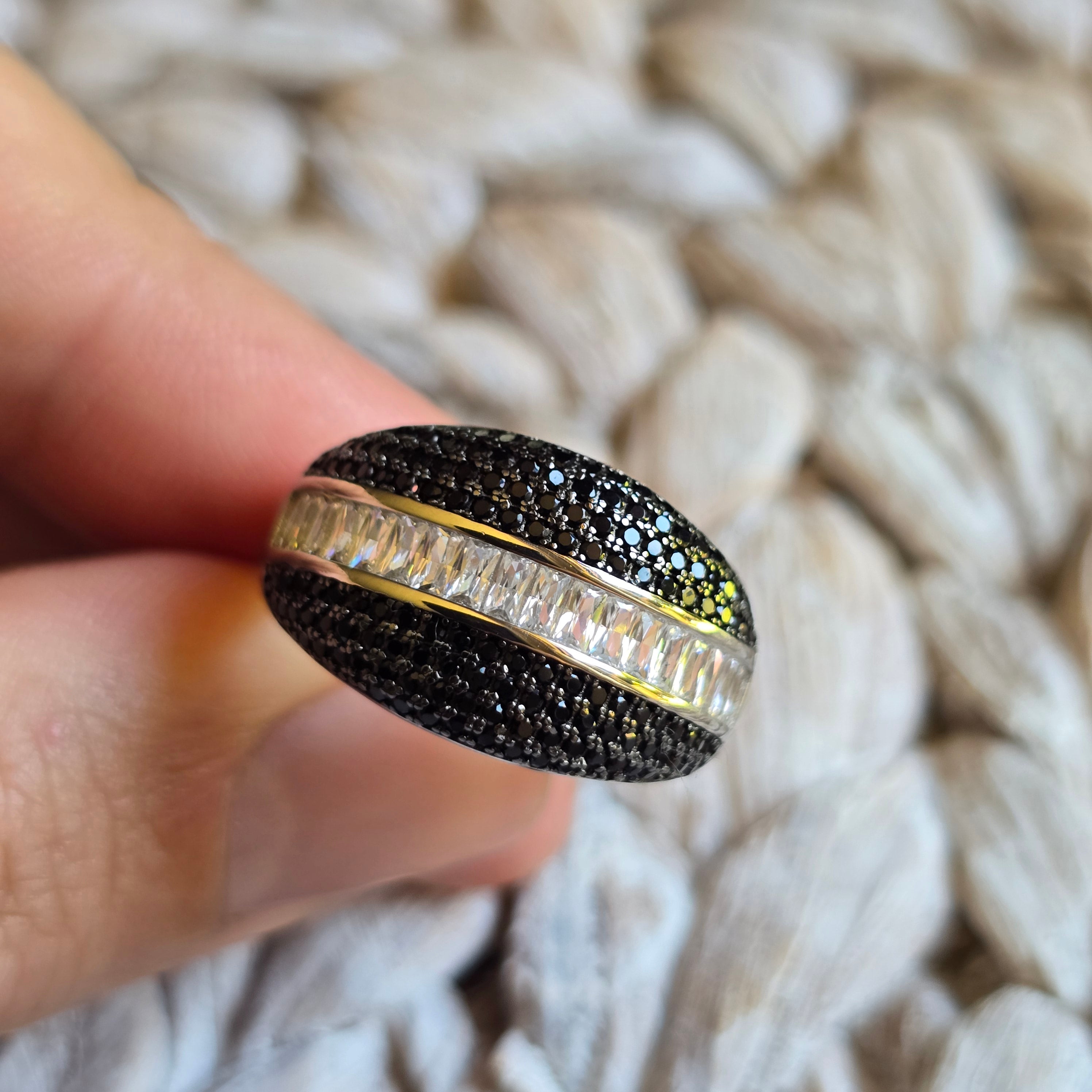 Black Onyx Cz ring