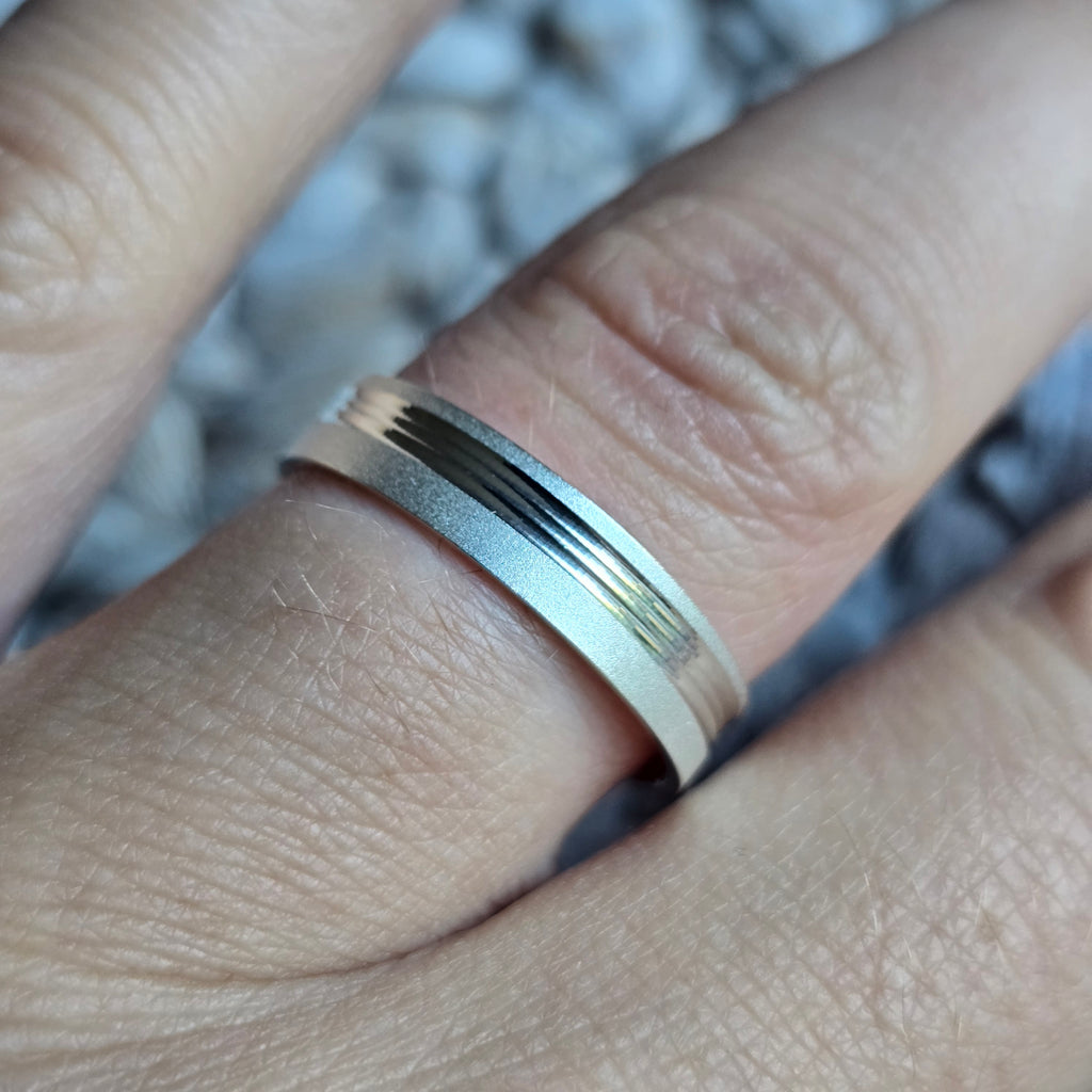 Brushed Grooved ring