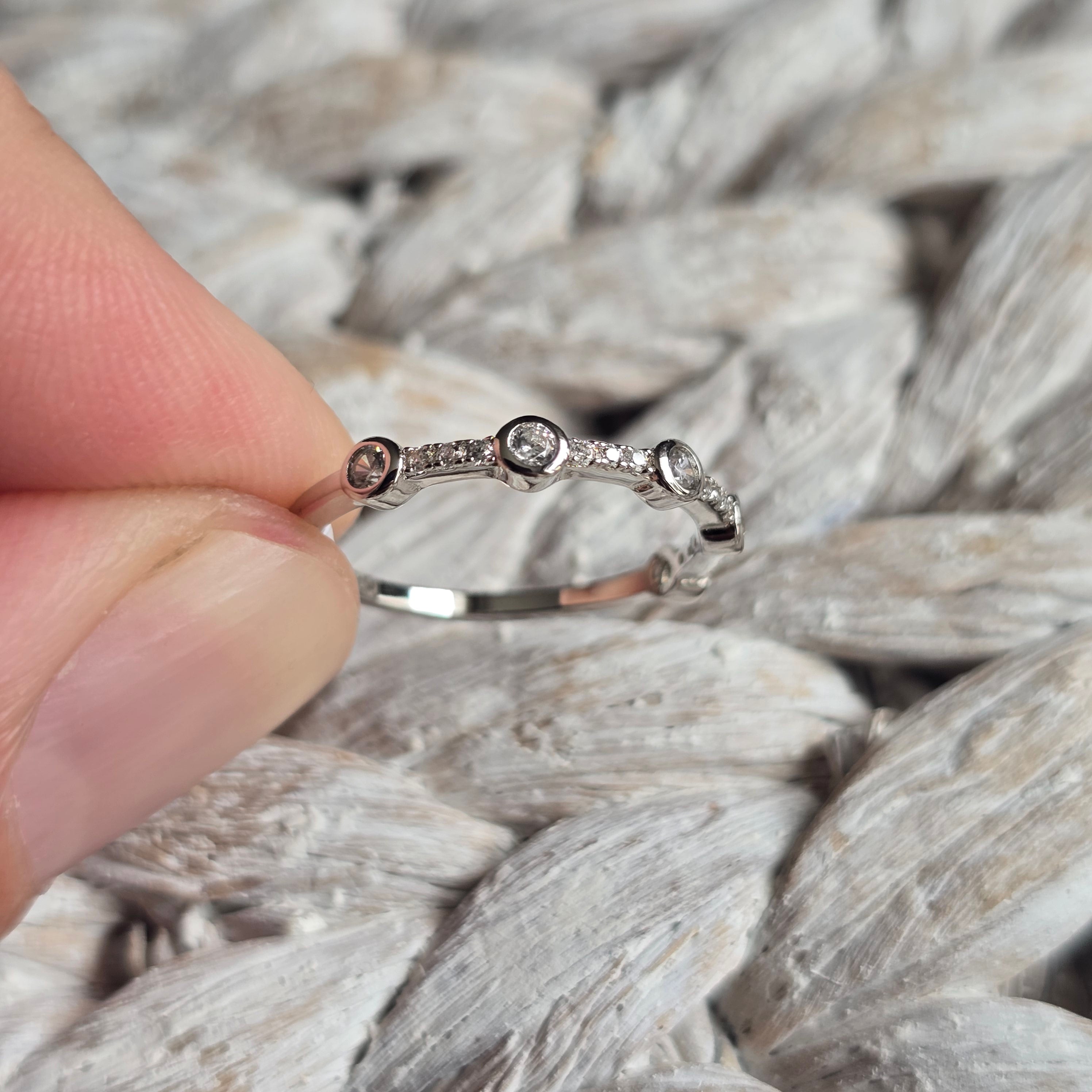 Round Cz Half Eternity ring