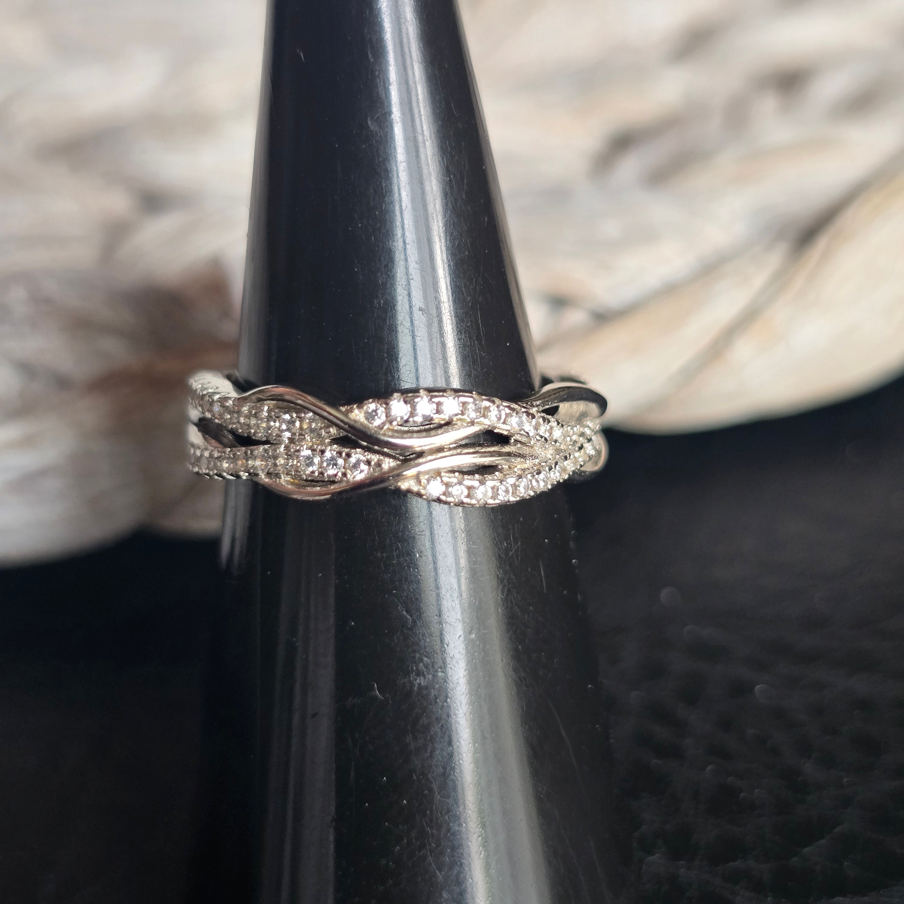 Waived Half Cz ring