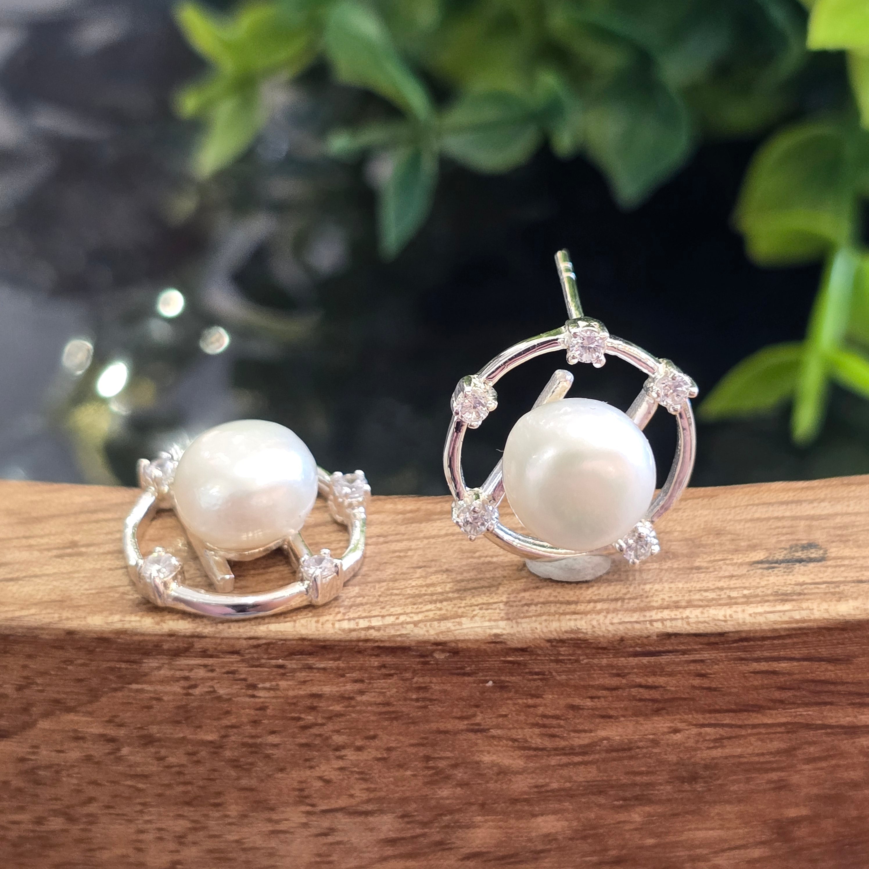 16mm Pearl Cz Stud