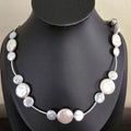 80cm Twist Tube 18&11mm Penny Pearl Magnetic Clasp Necklace