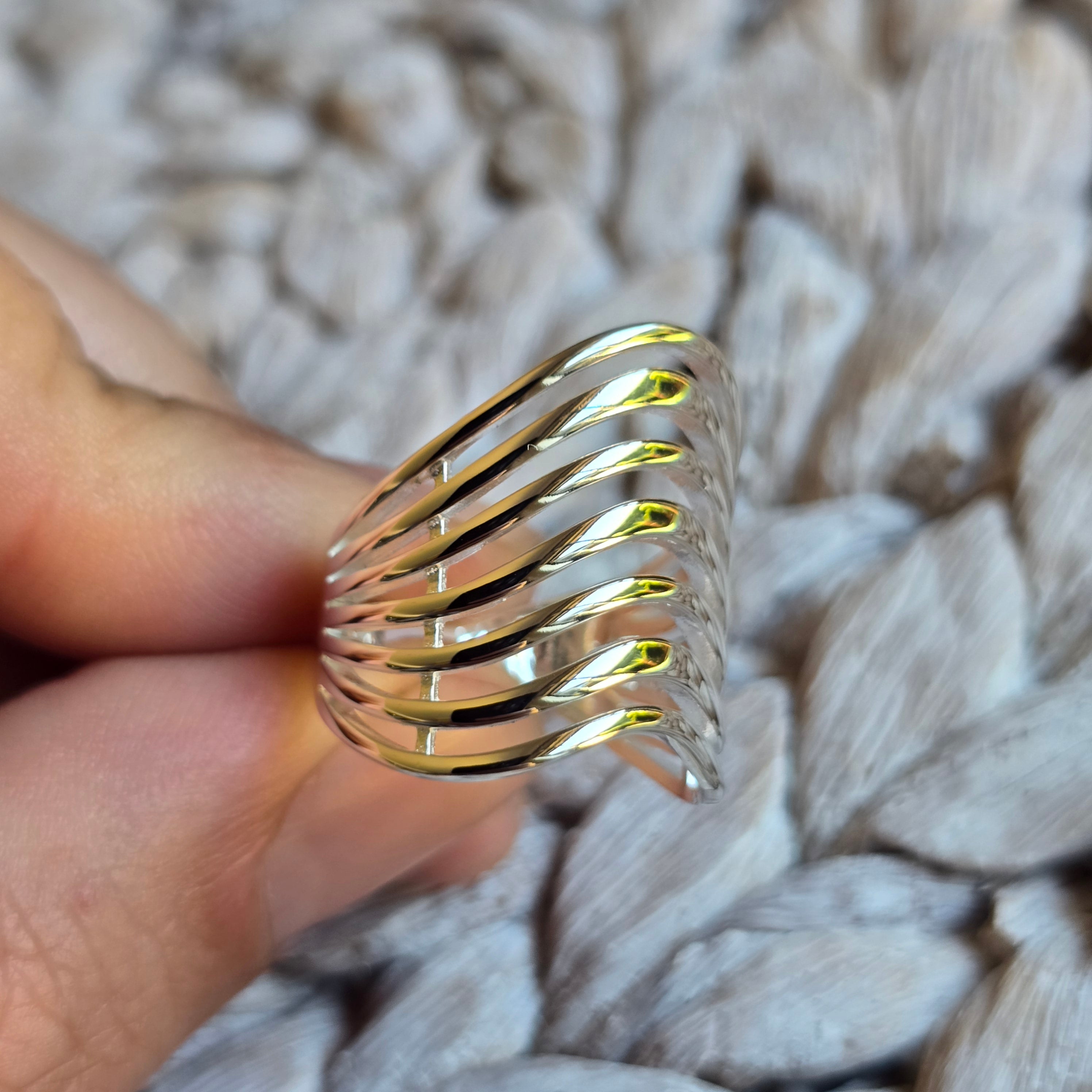 7 Band silver ring