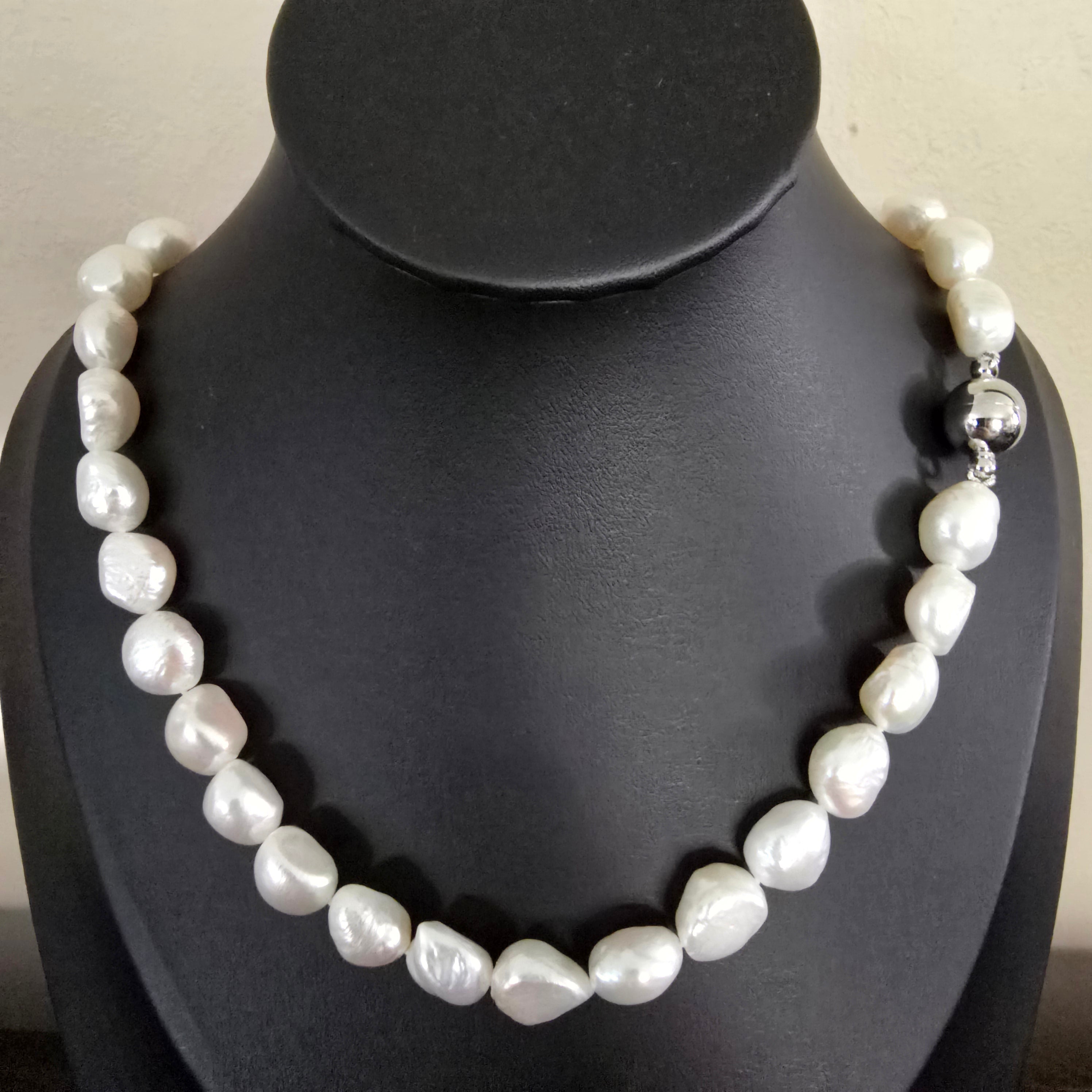 50cm Baroque 12mm Pearl Magnetic Clasp