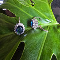 18mm Oval Blue Topaz Safety Clips