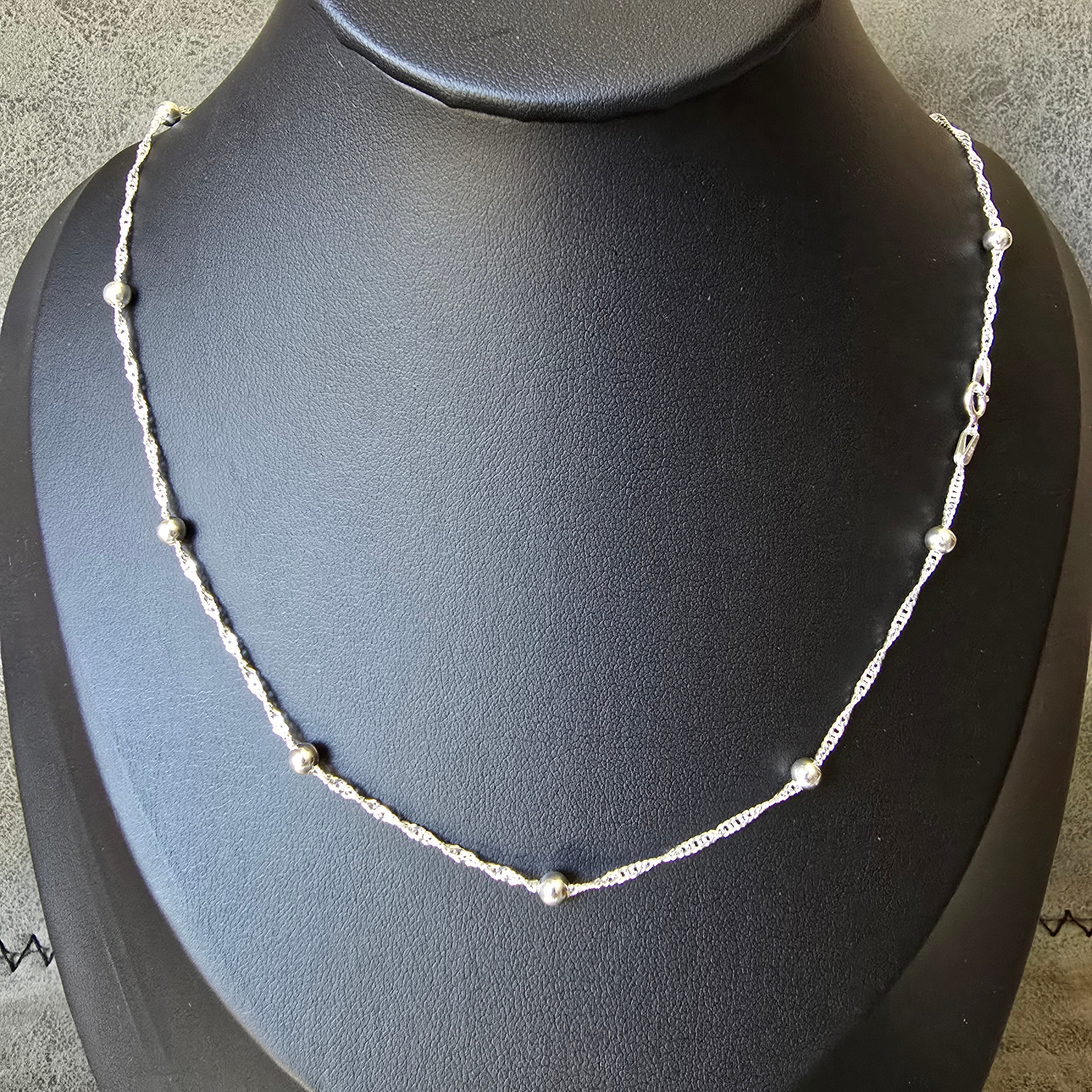 4mm Silver Ball Necklace