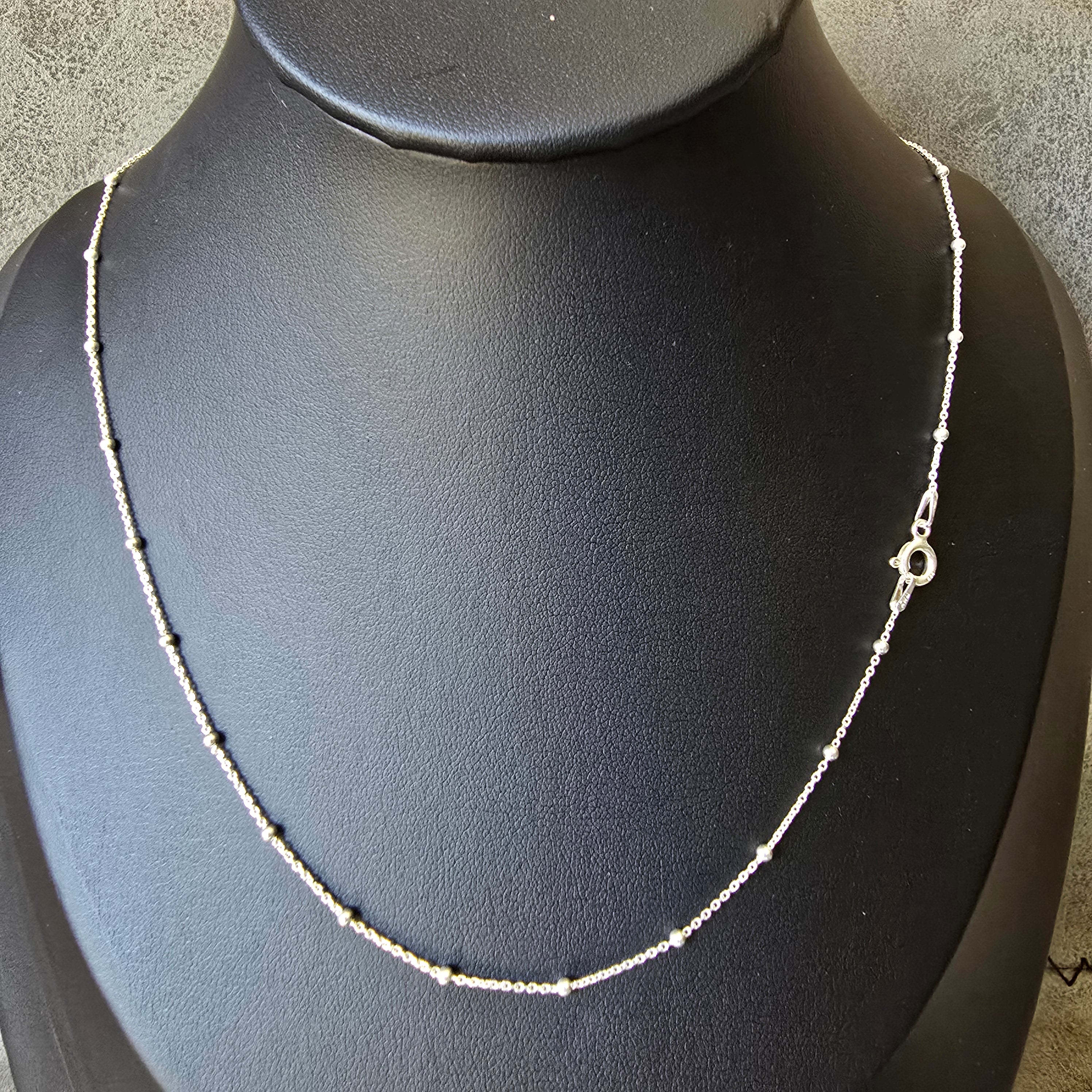 2mm Silver Ball Necklace