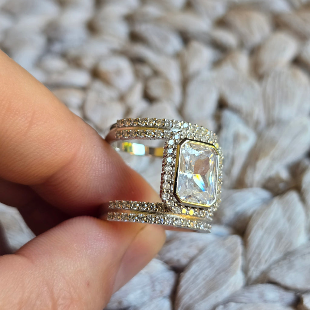 Rectangle Cz ring
