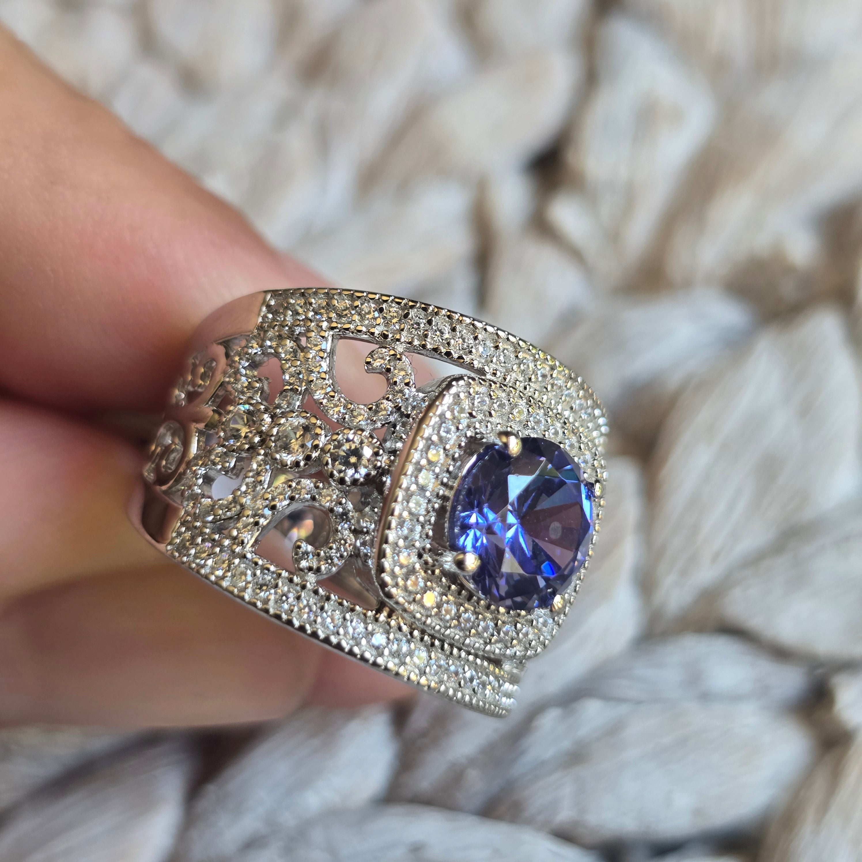 Purple Garnet Cz ring