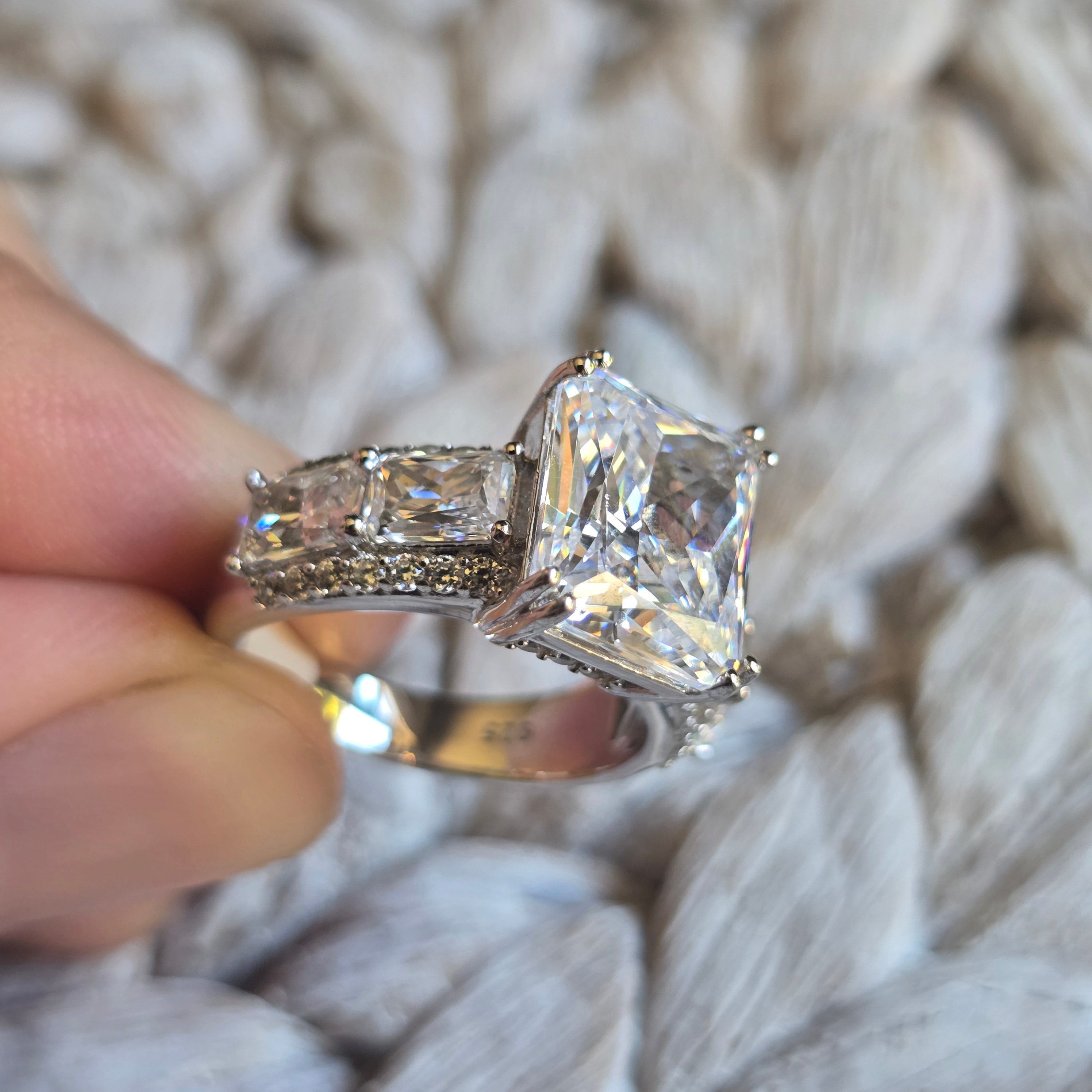 Emerald Cut Cz ring