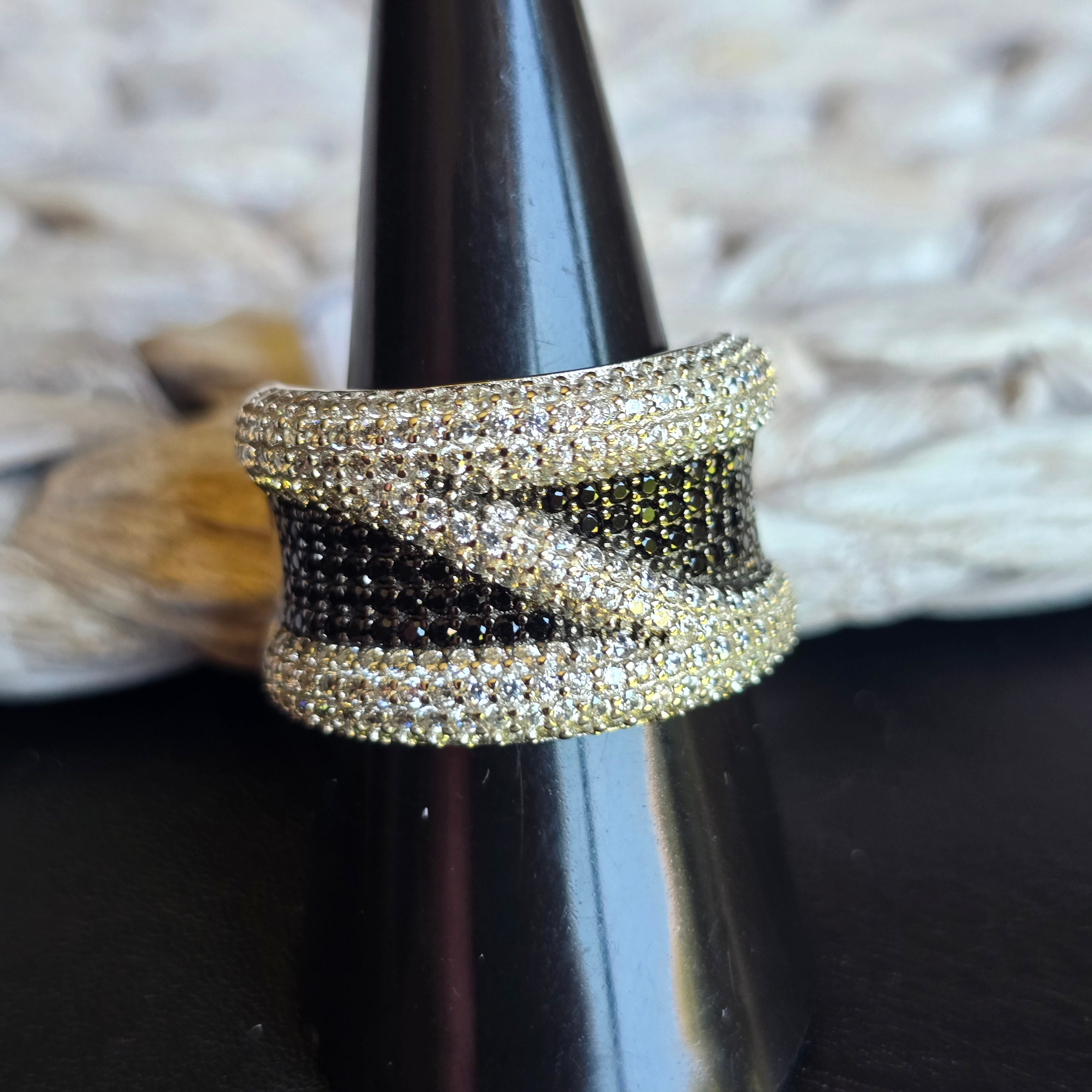 Black Onyx Fine Cz ring