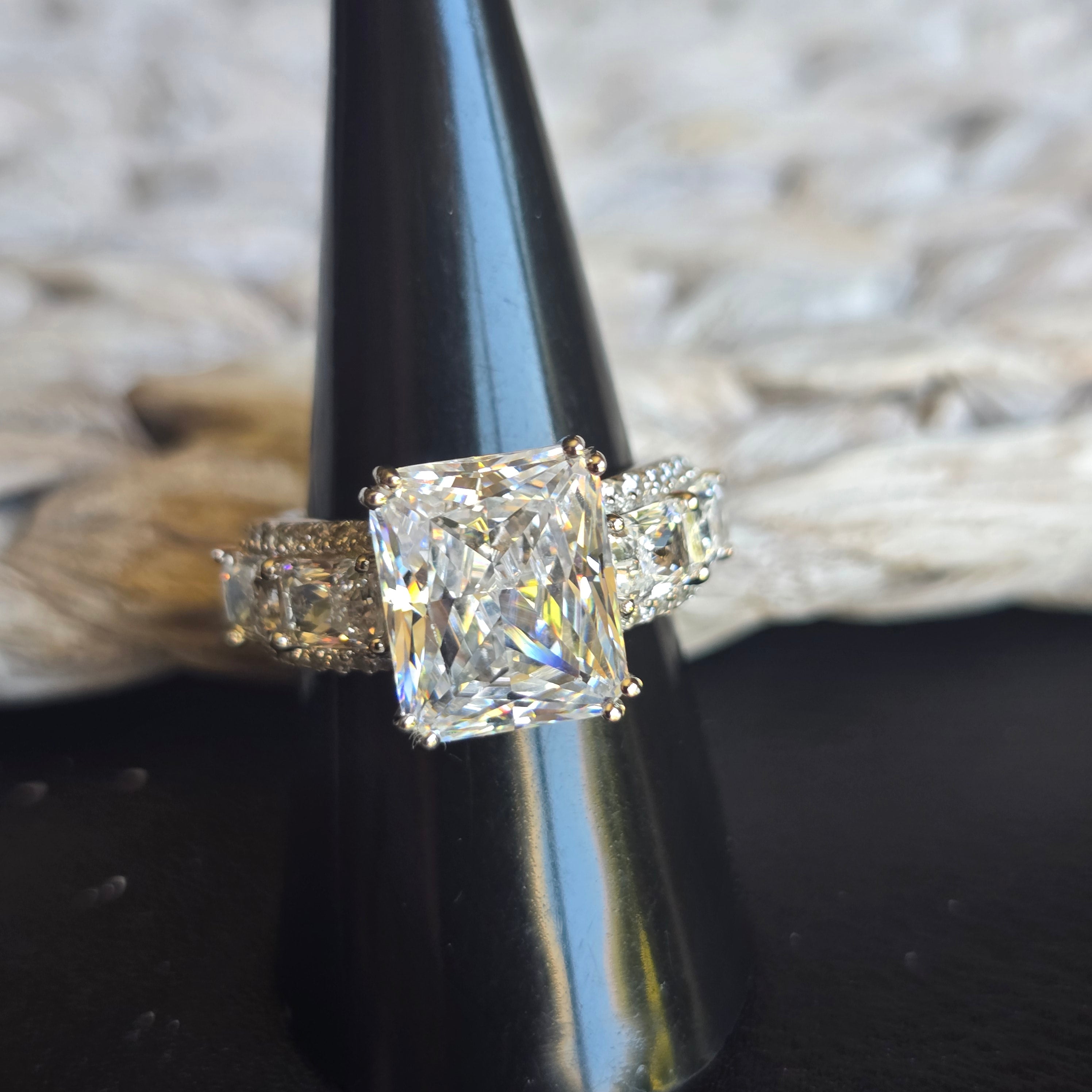 Emerald Cut Cz ring