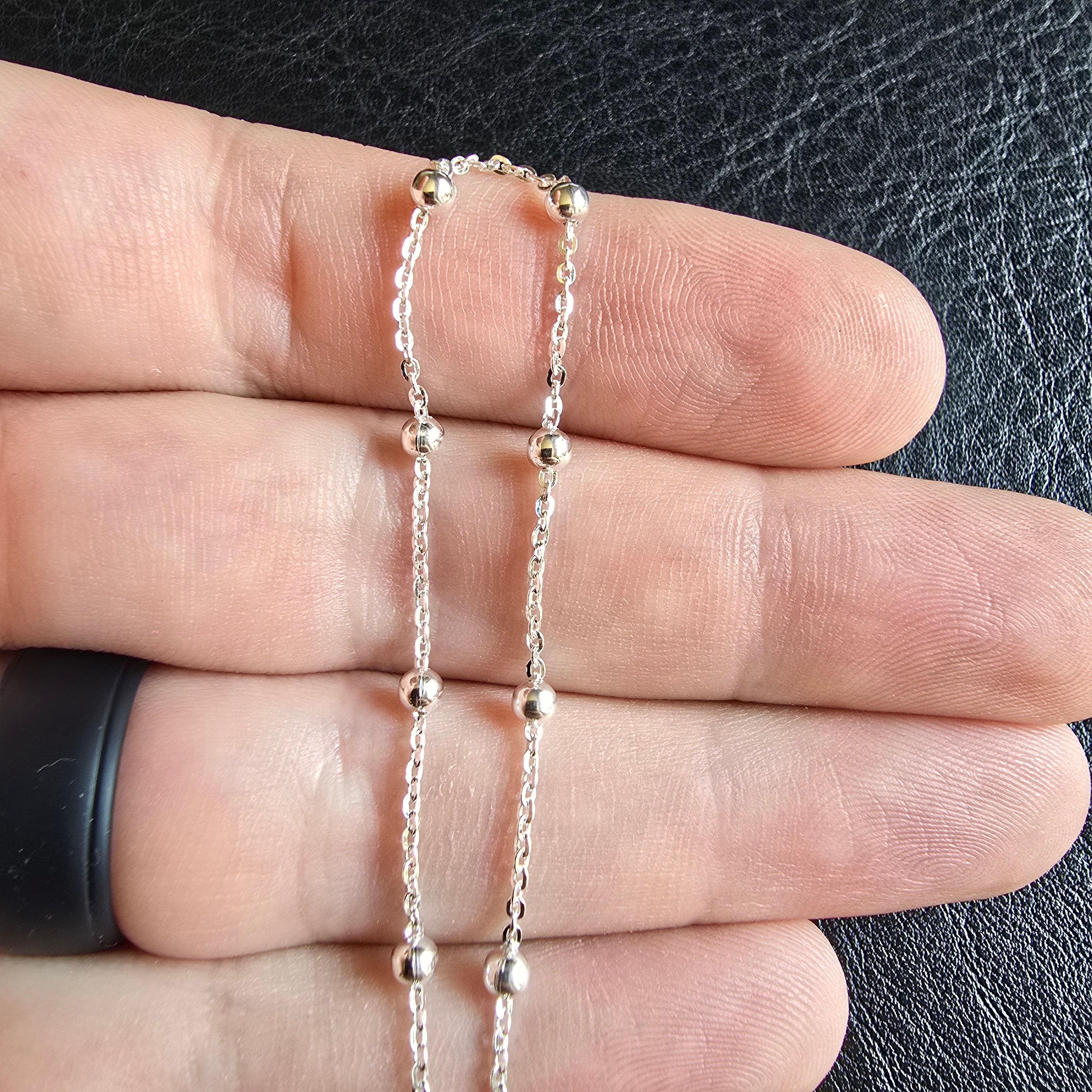 3mm Silver Ball Necklace