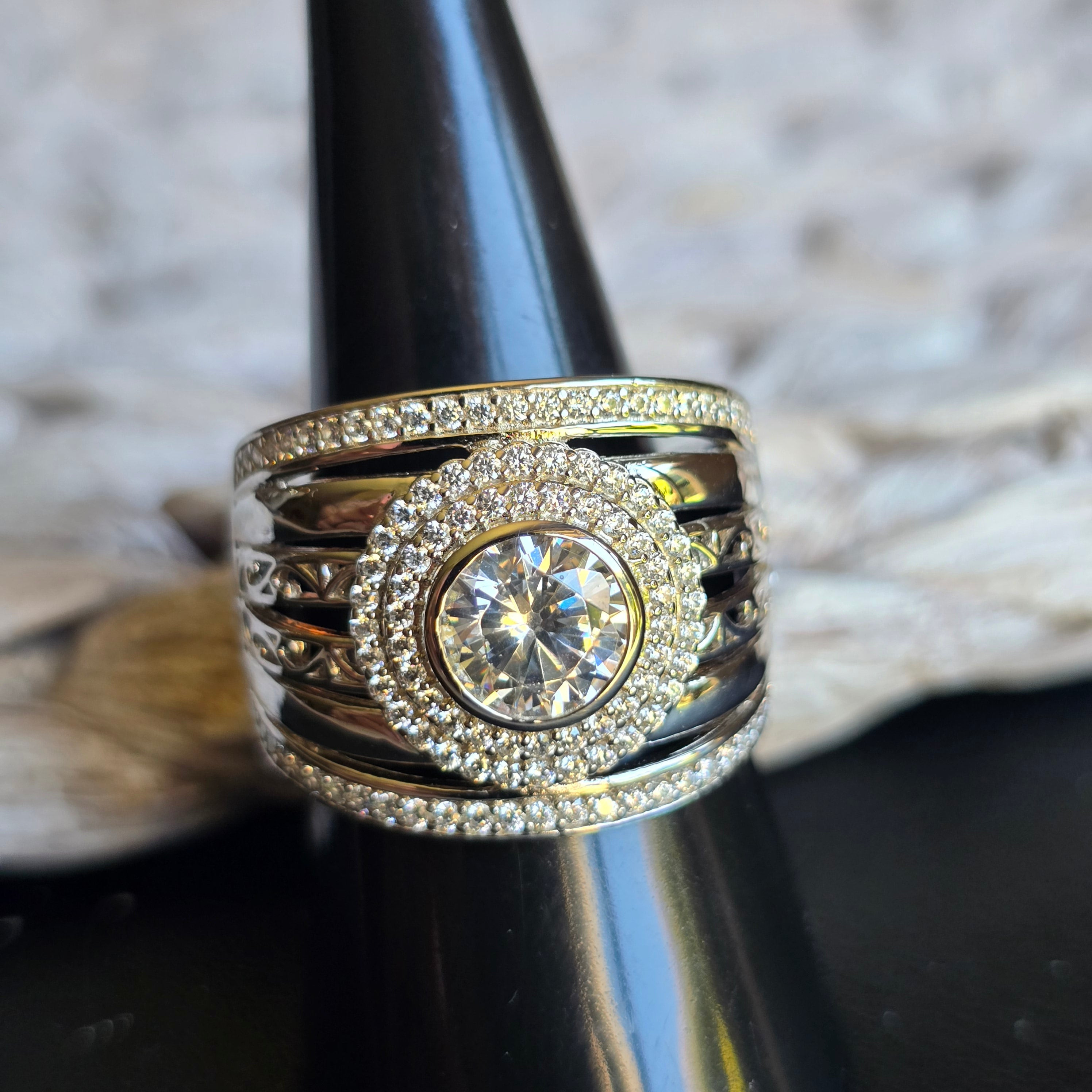 Round Double Halo ring