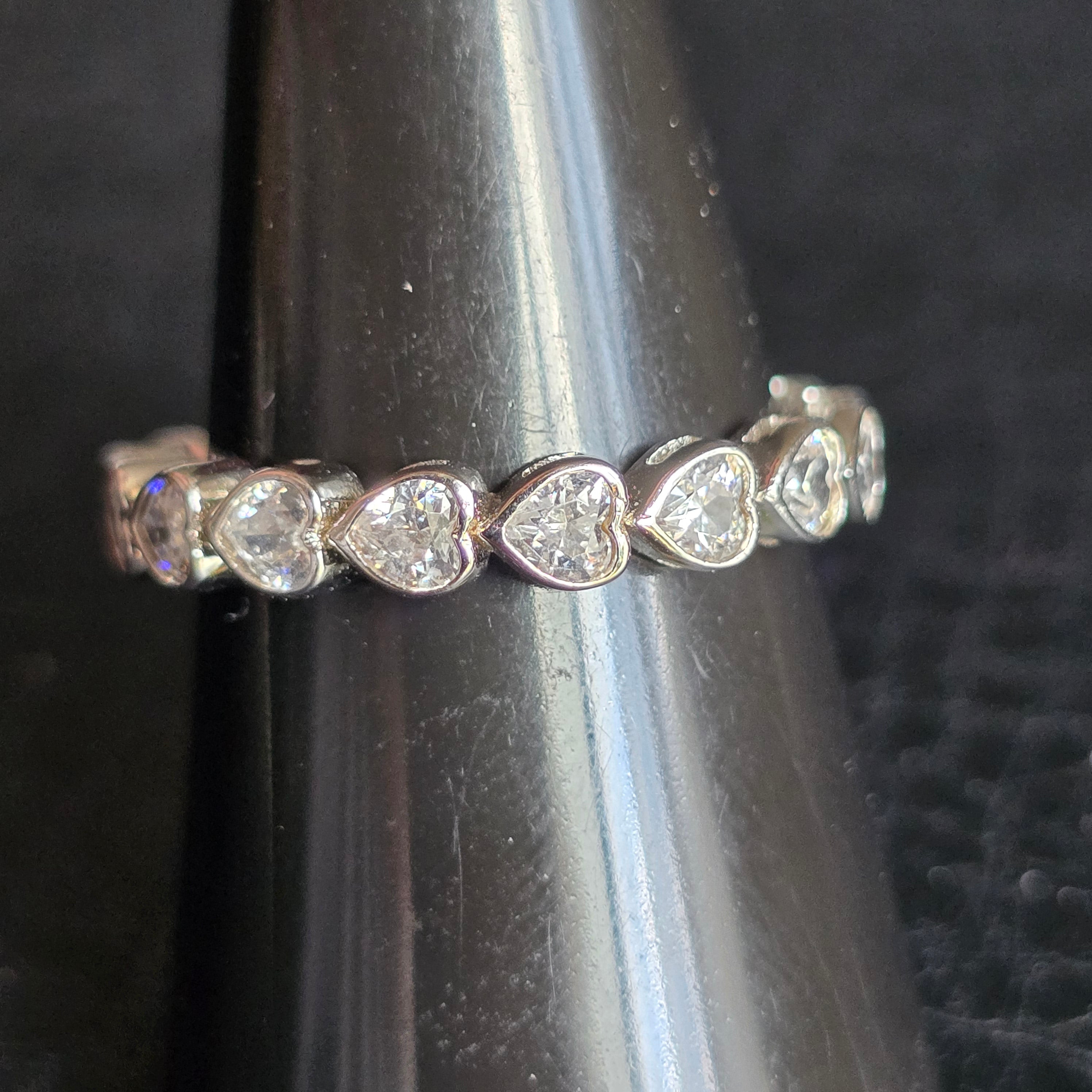 Cz Heart Eternity ring