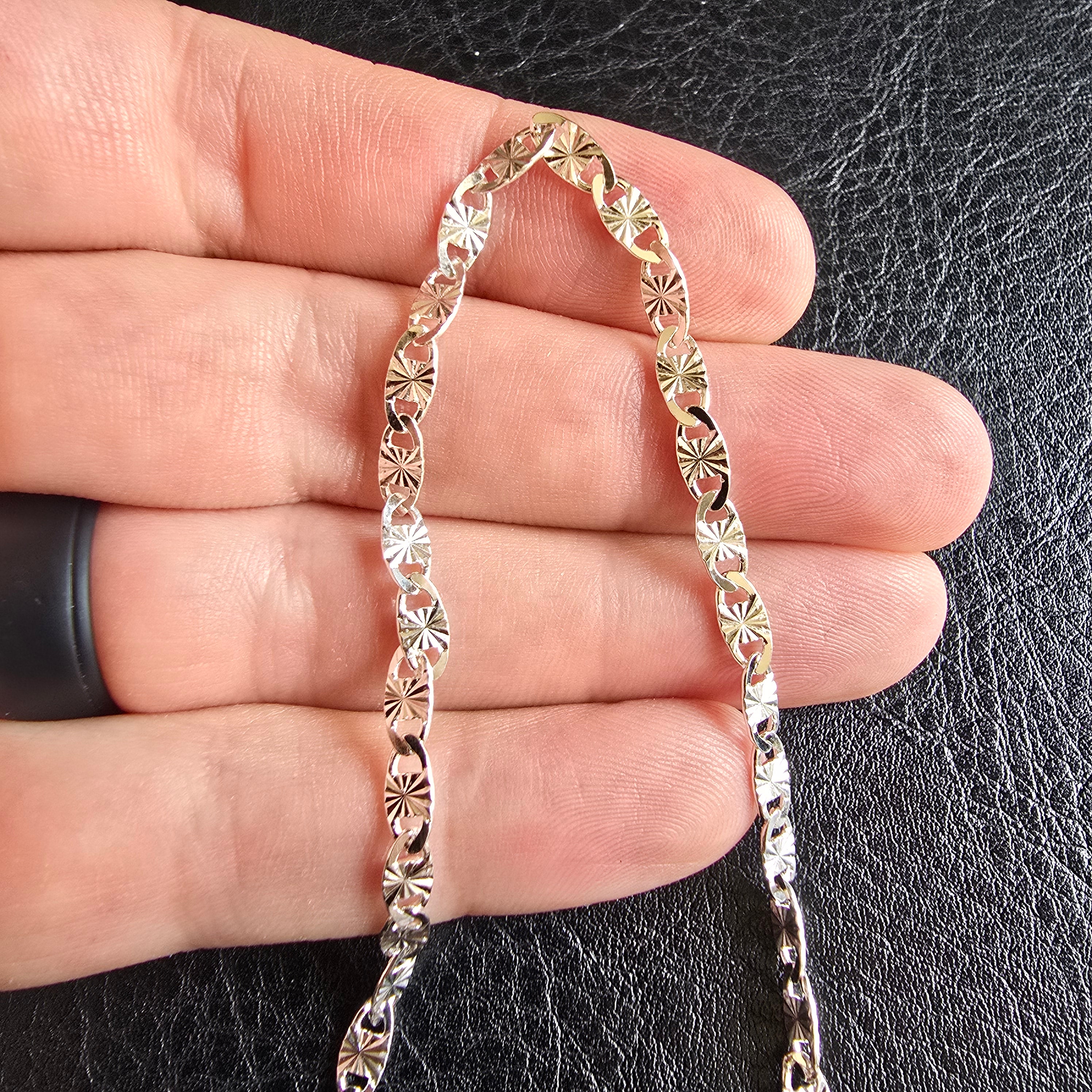 45cm 3.8mm Valentino Flat Link Necklace