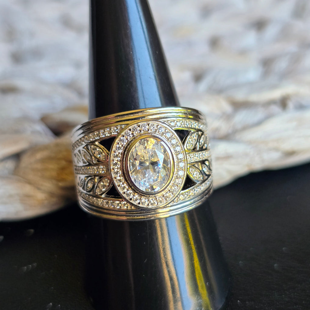 Oval Halo Cz ring