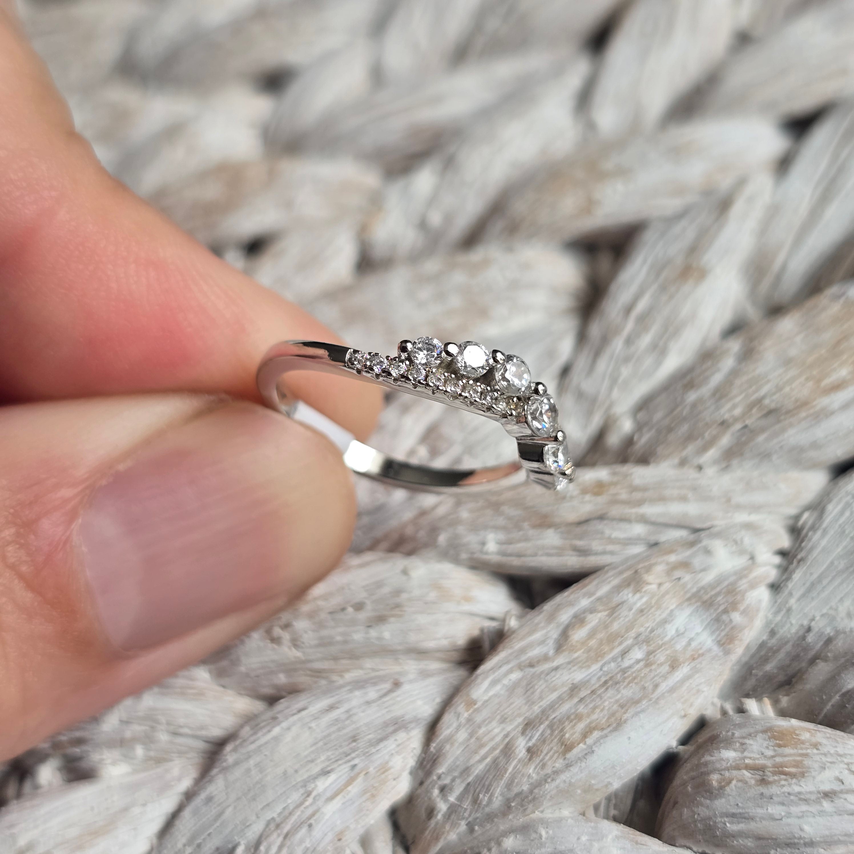 Waived Round Cz ring
