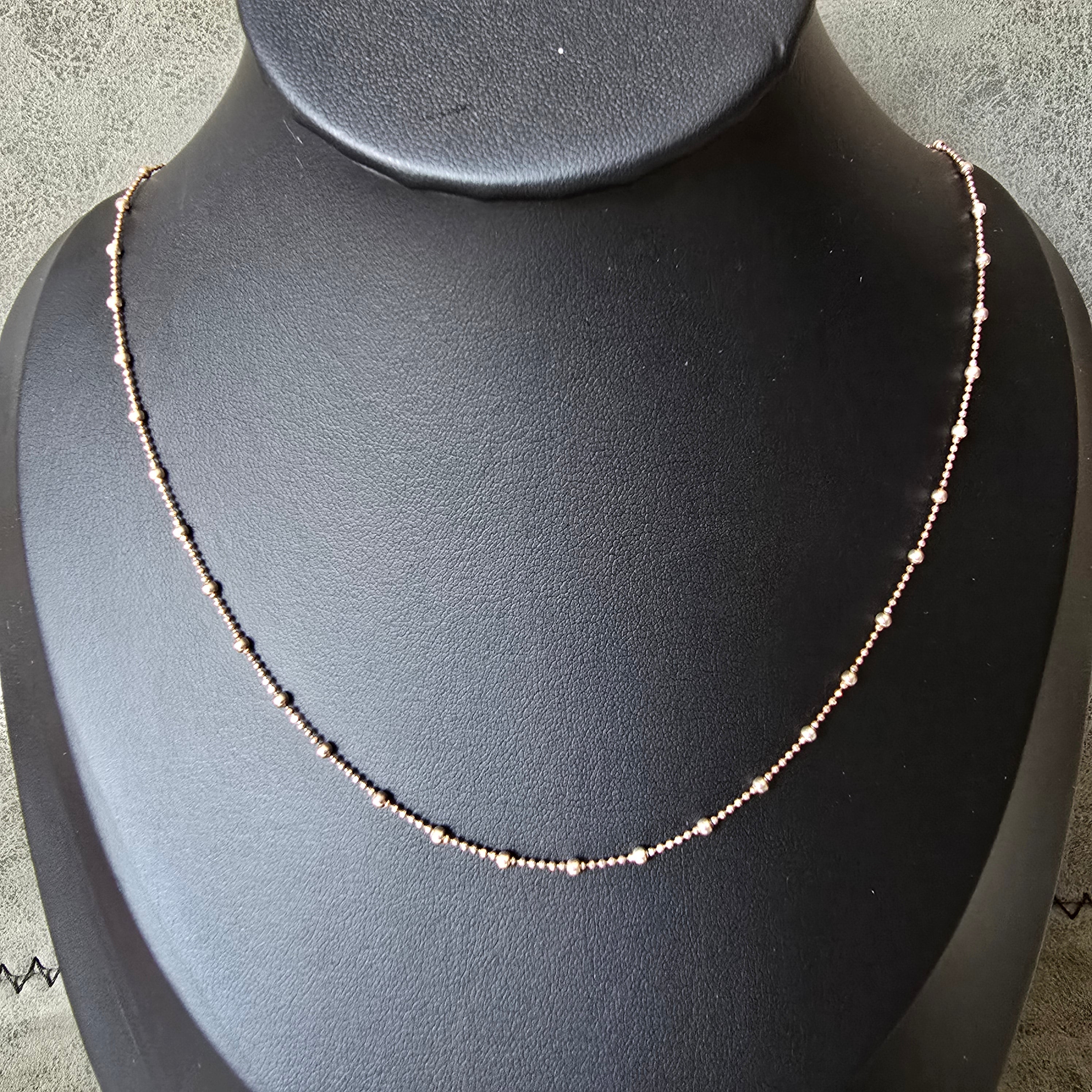 50cm 2mm Ball Rosegold Necklace