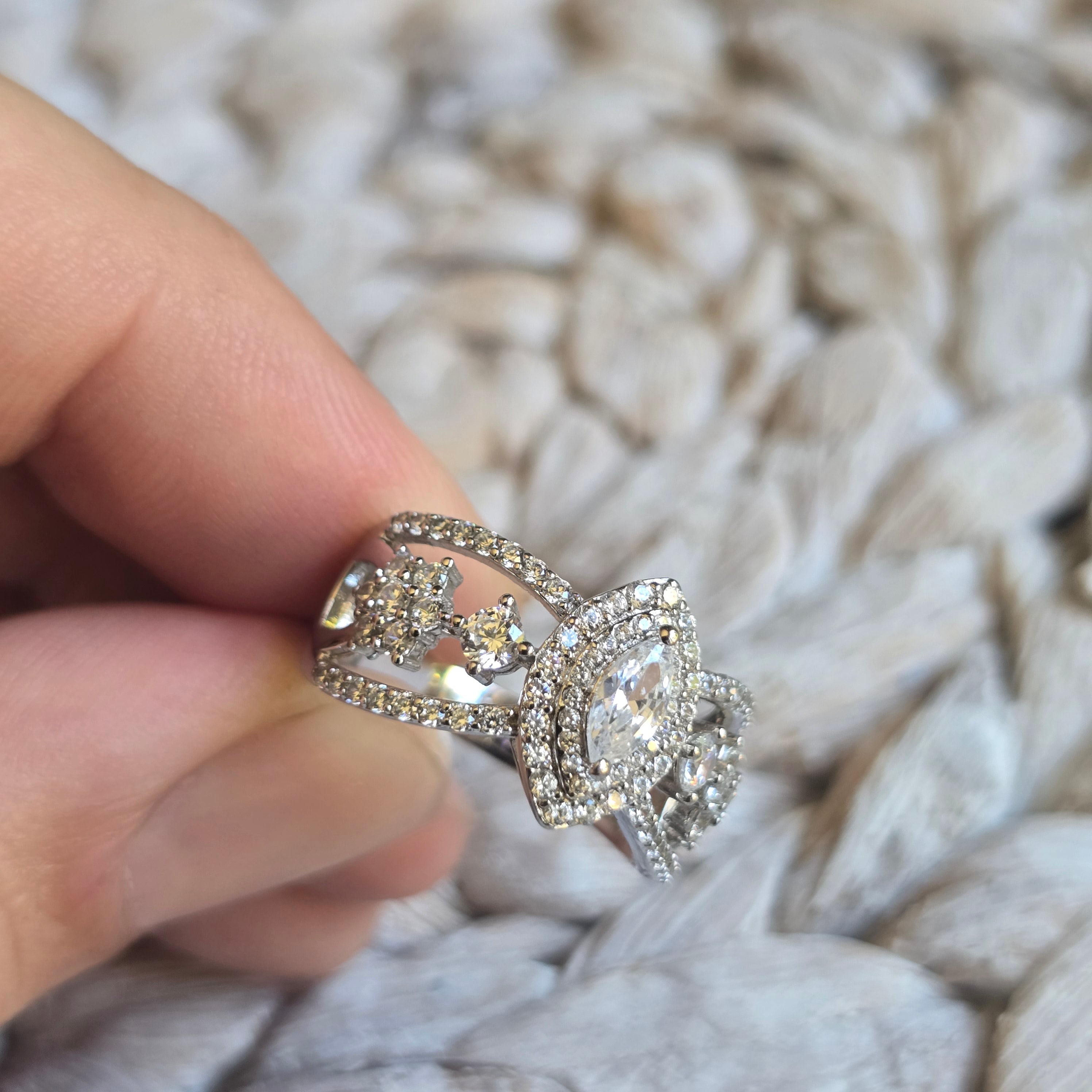 Marquise Halo ring