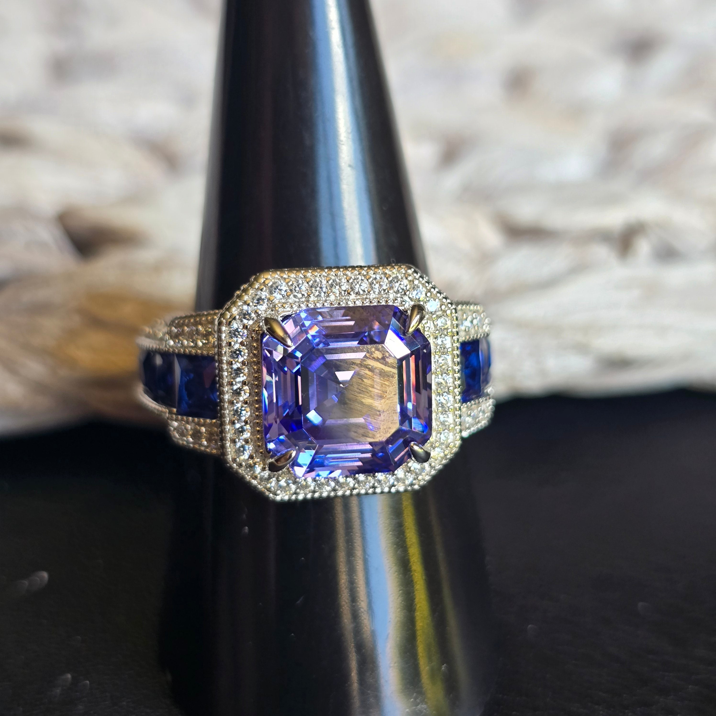 Purple & Blue Garnet ring