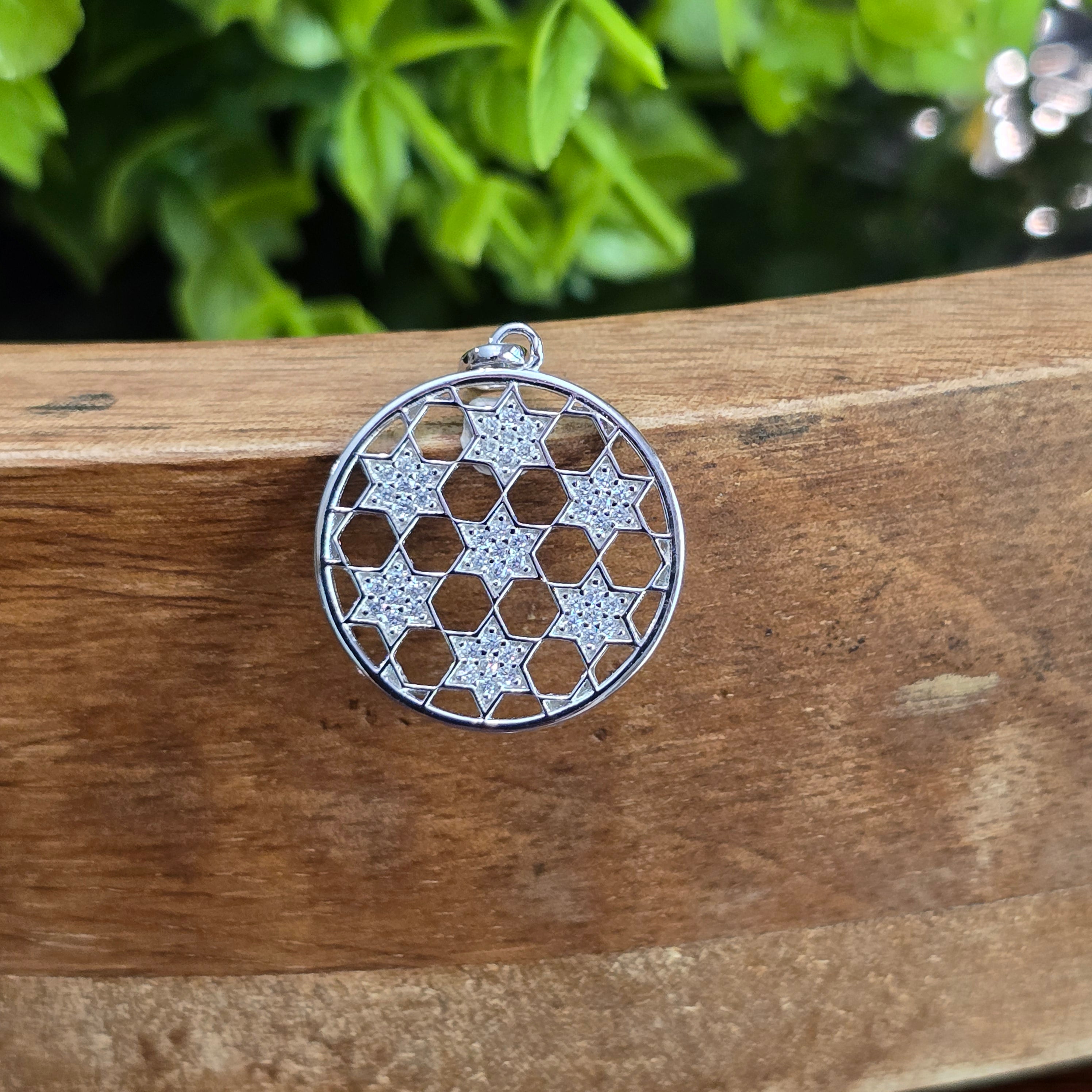 20mm Star Round Cz Pendant