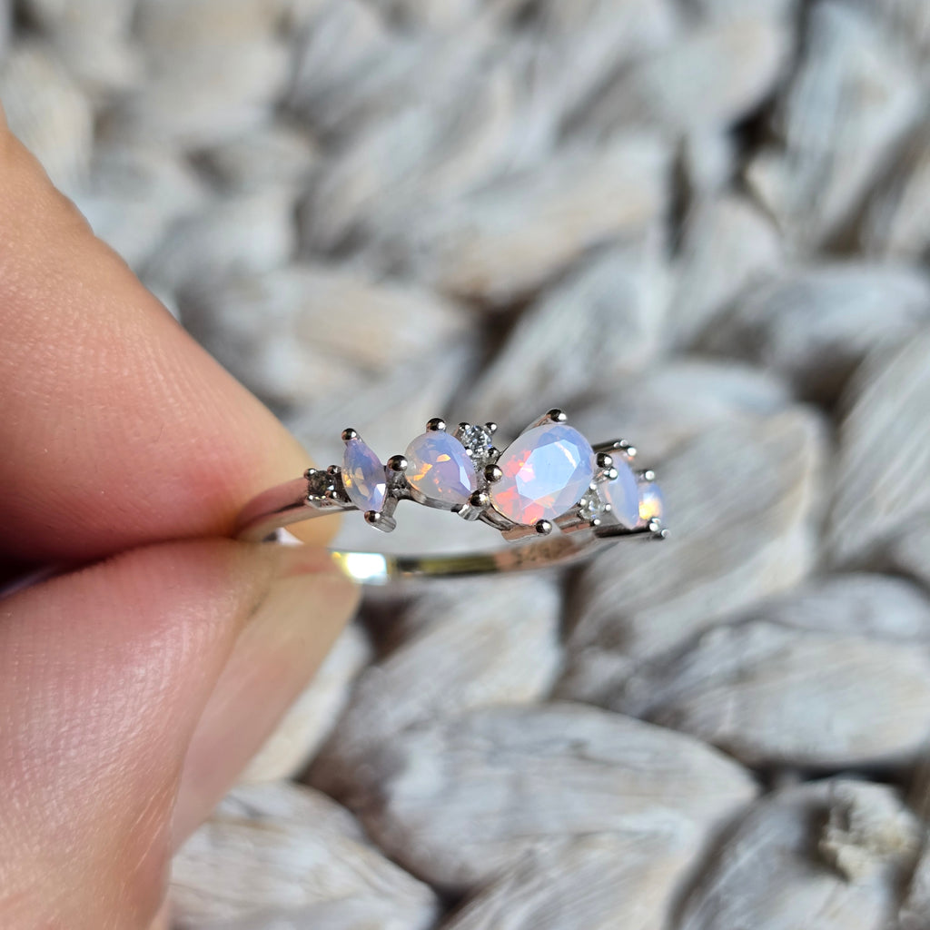 Pink Moon Stone ring