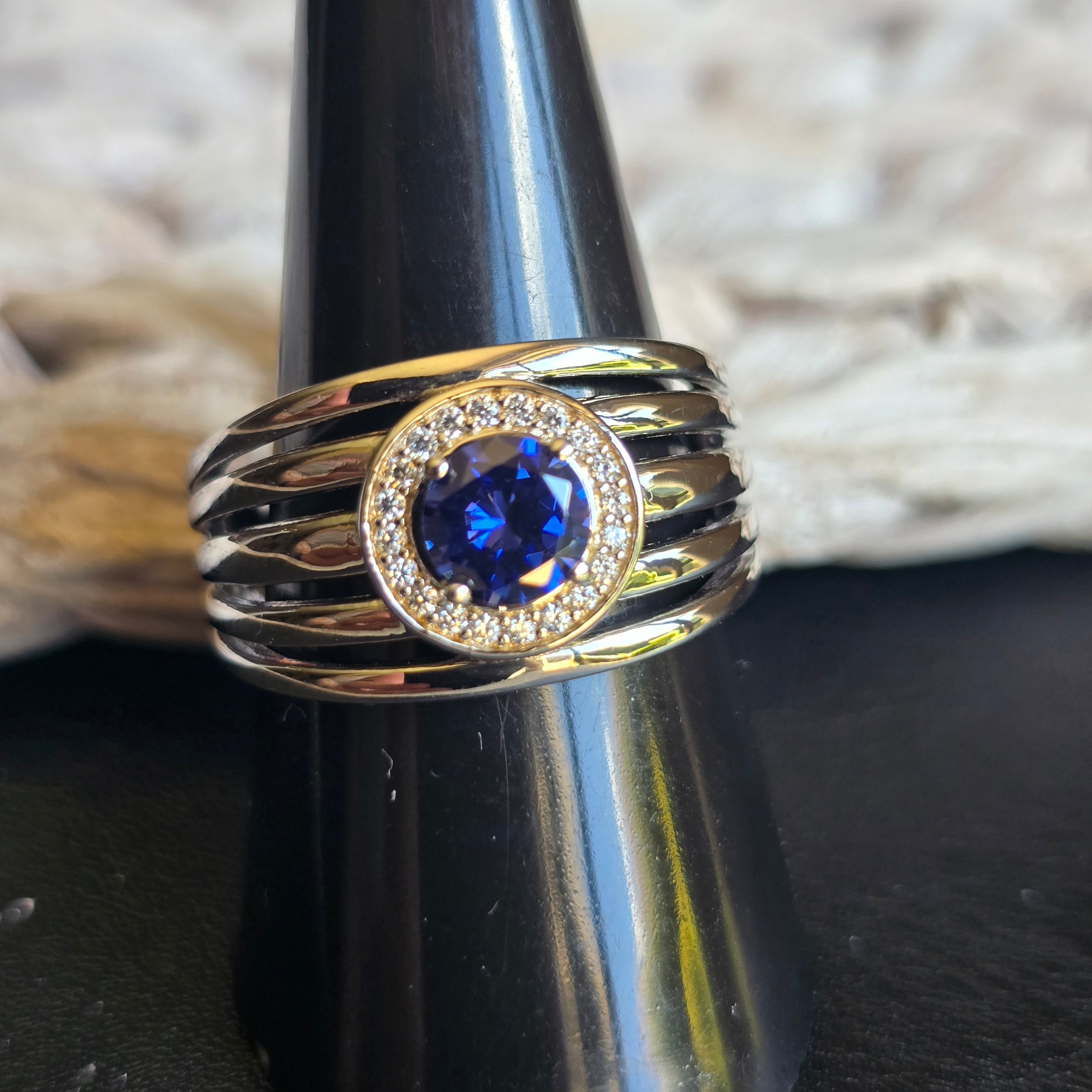Purple Garnet Round Halo ring
