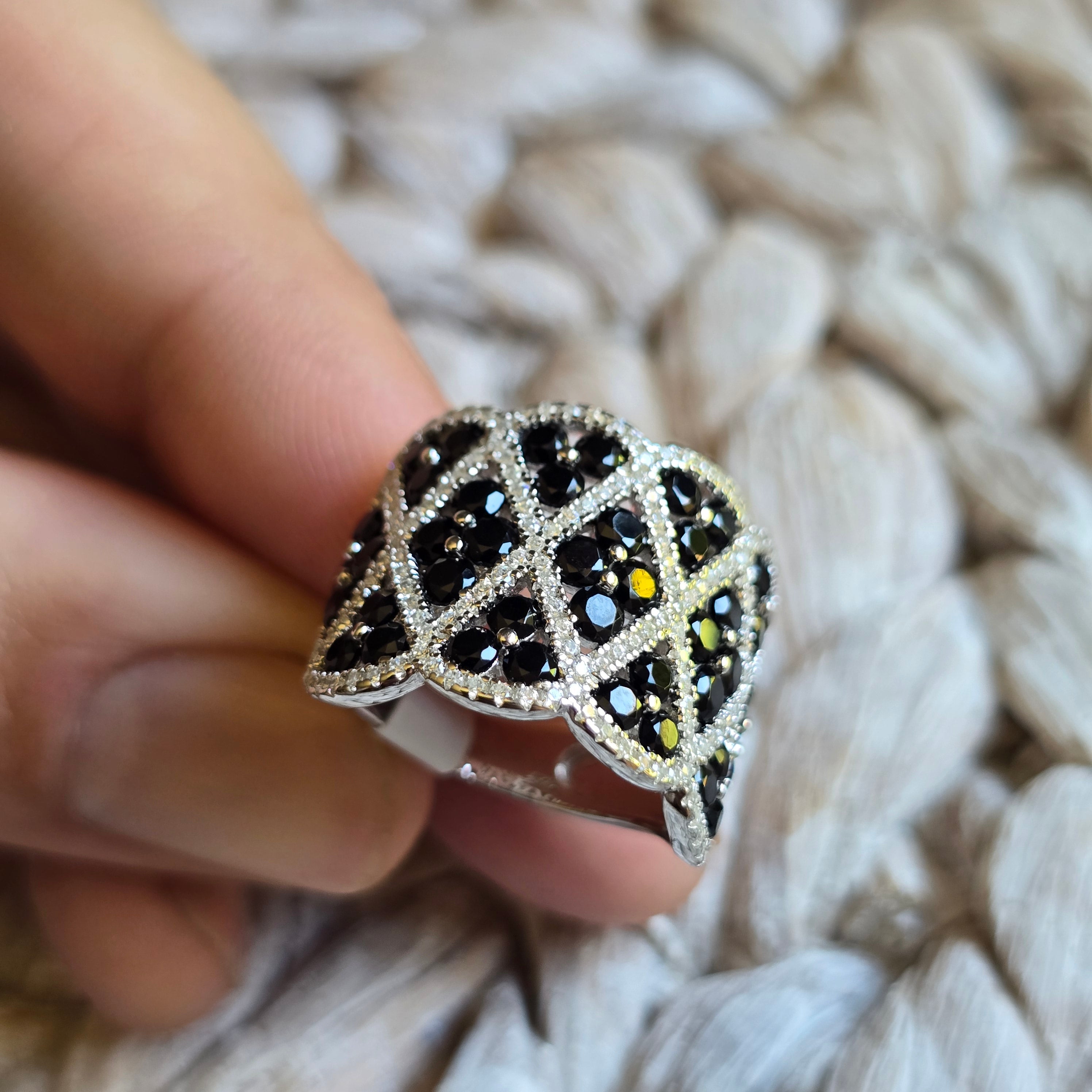 Black Onyx Fine Cz ring