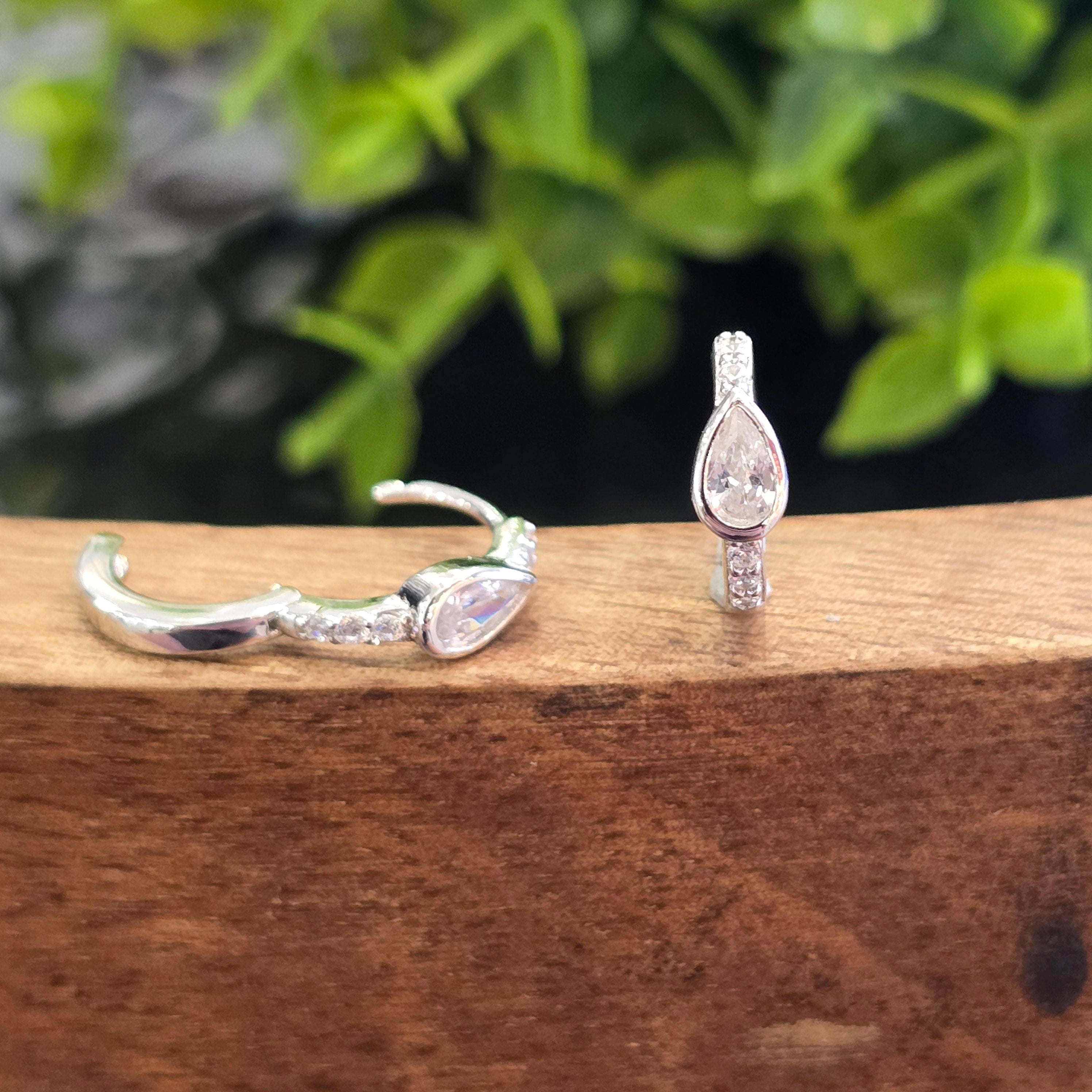 14mm Teardrop Cz Huggies