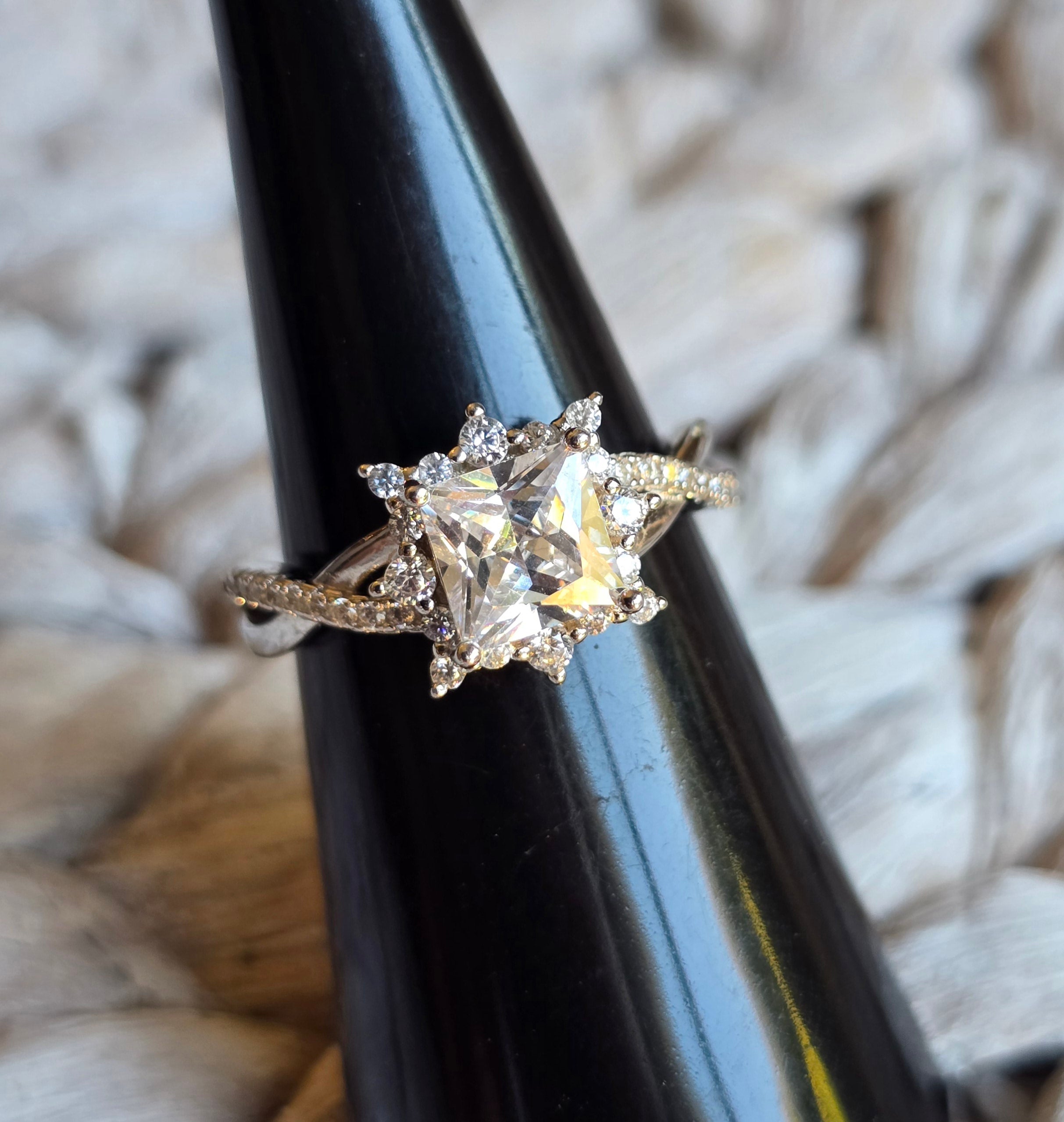 Square Cz ring