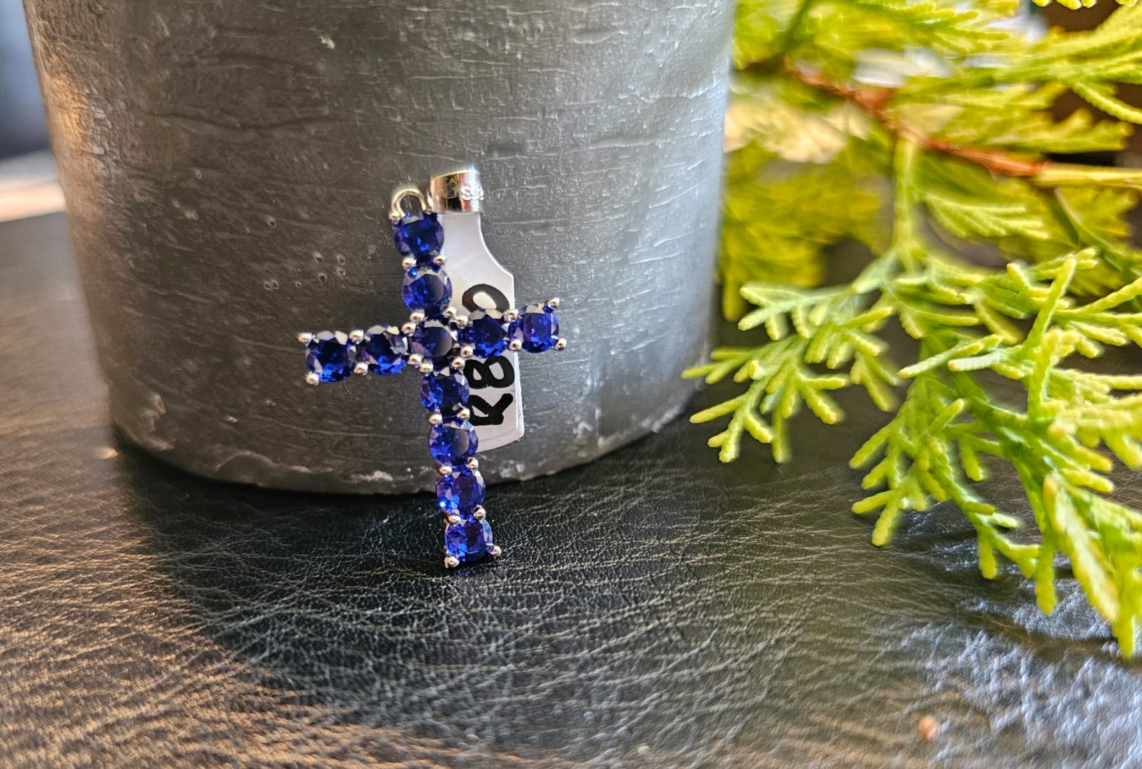 30x20mm Blue Cz Cross