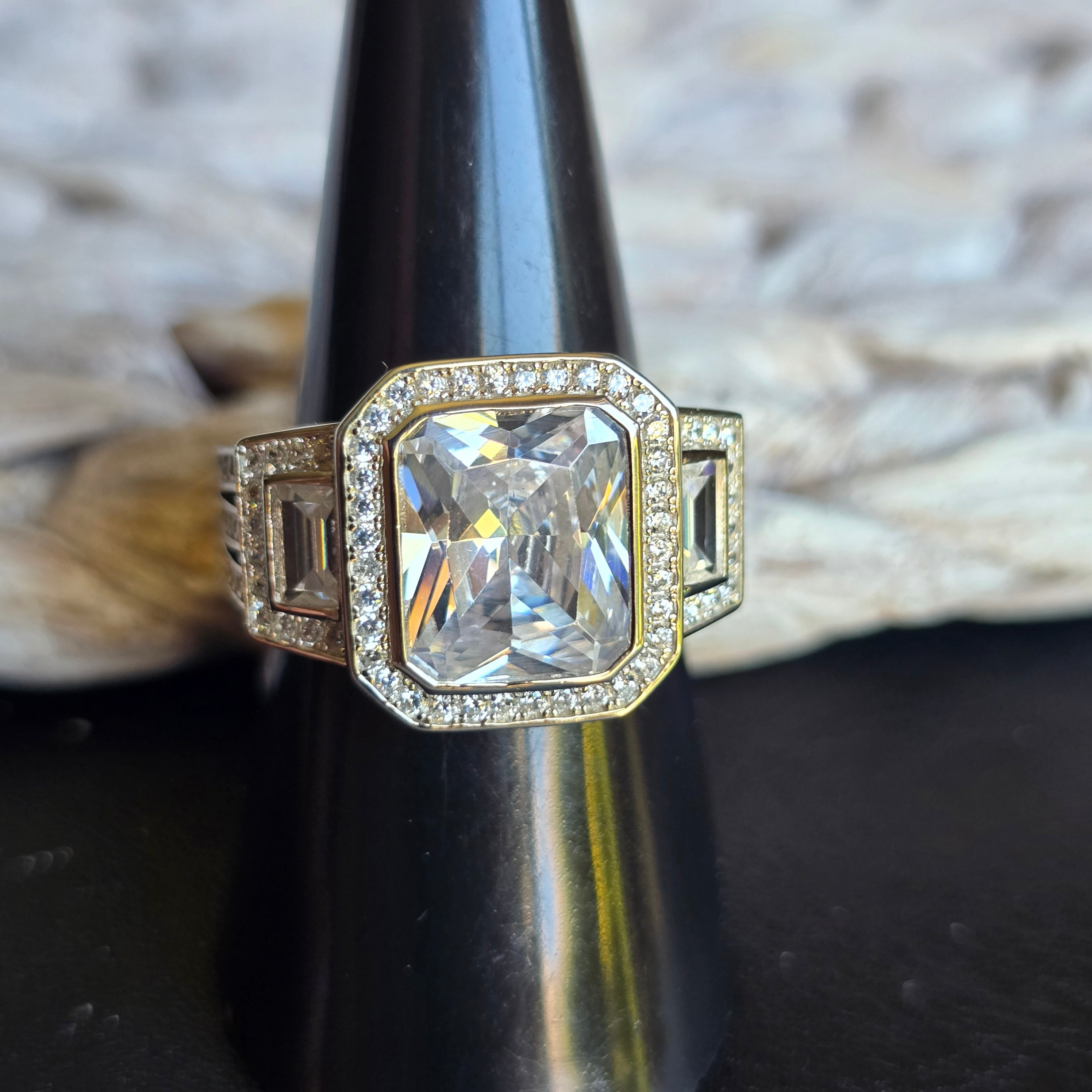 Square Halo Cz ring
