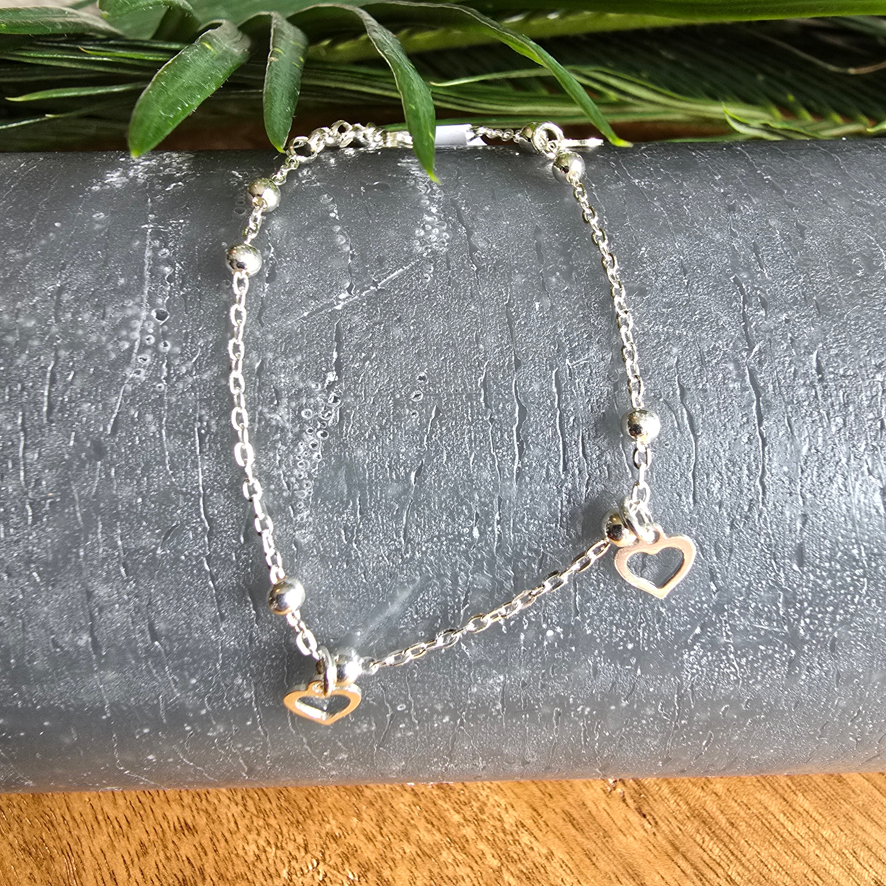 16-19cm Adjustable Ball & Heart Bracelet