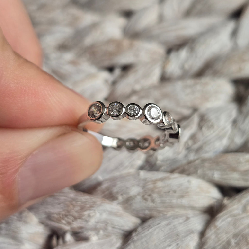 Half Circle Cz ring