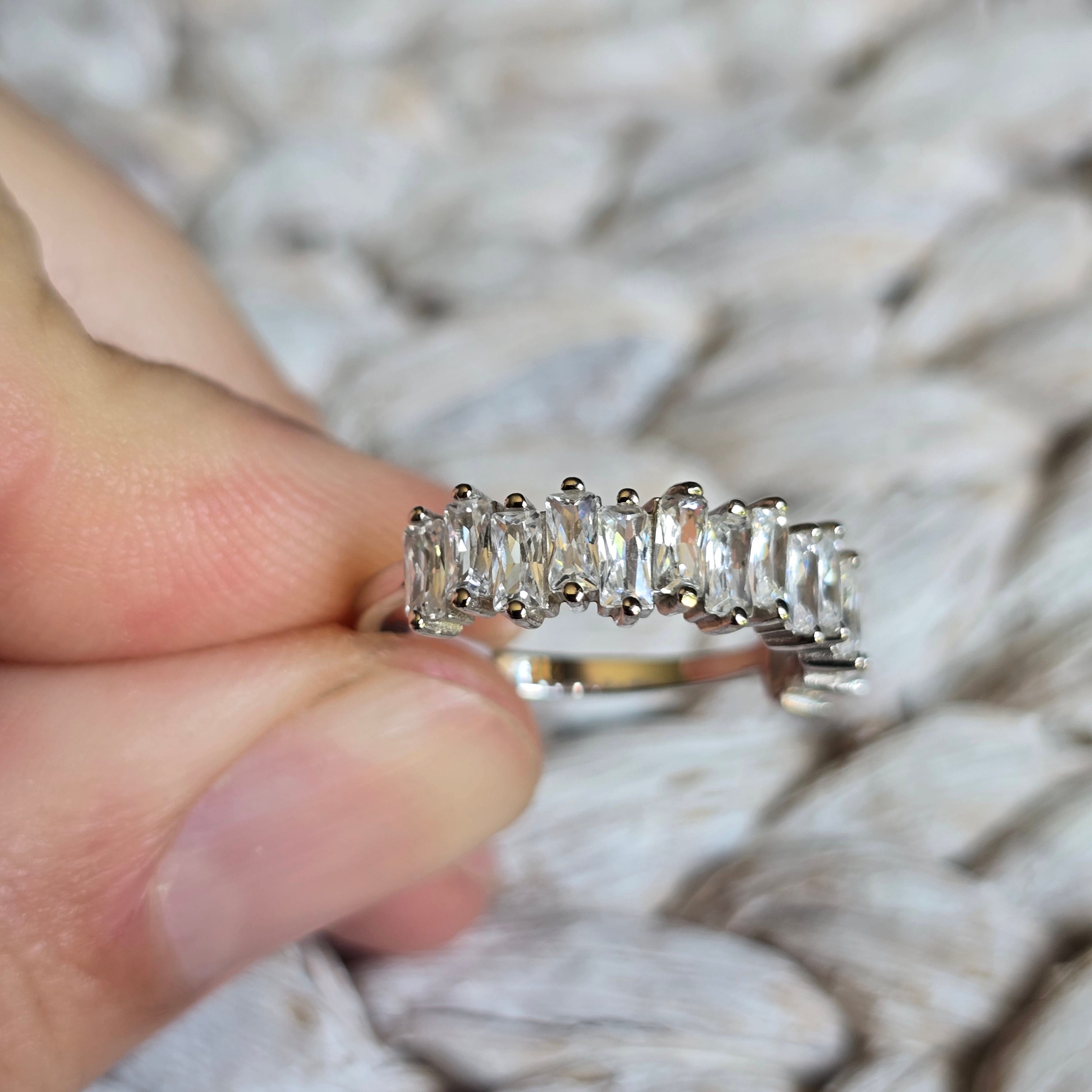 Emerald Cut Cz ring