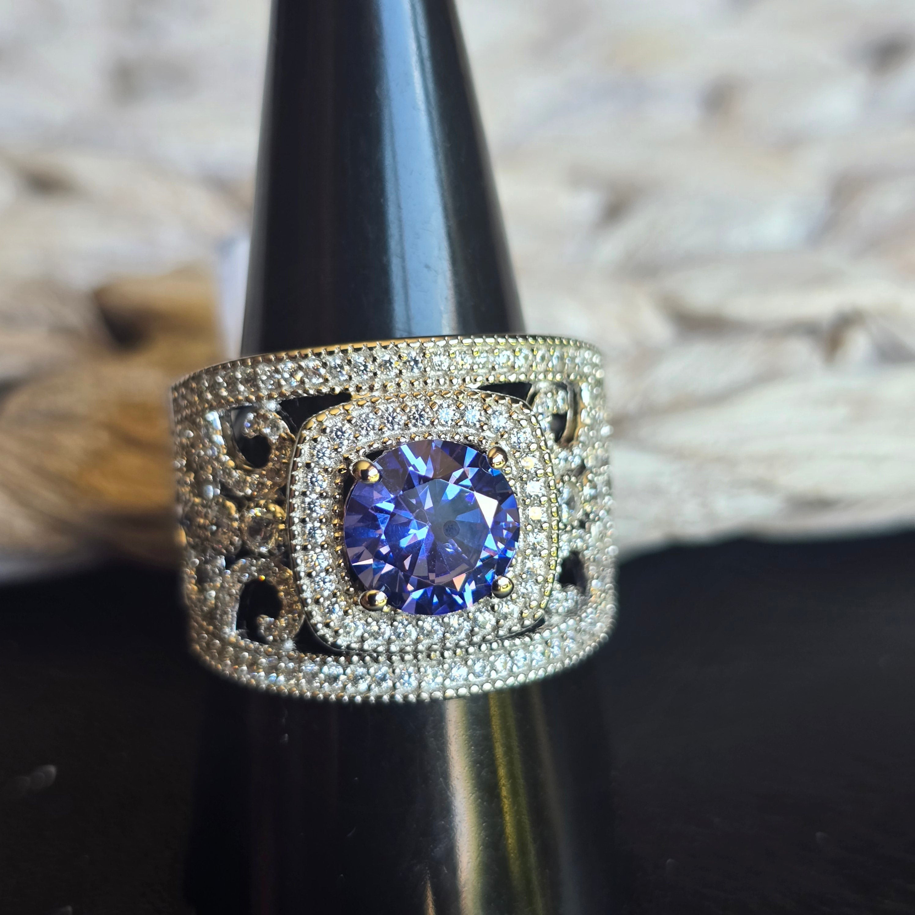 Purple Garnet Cz ring