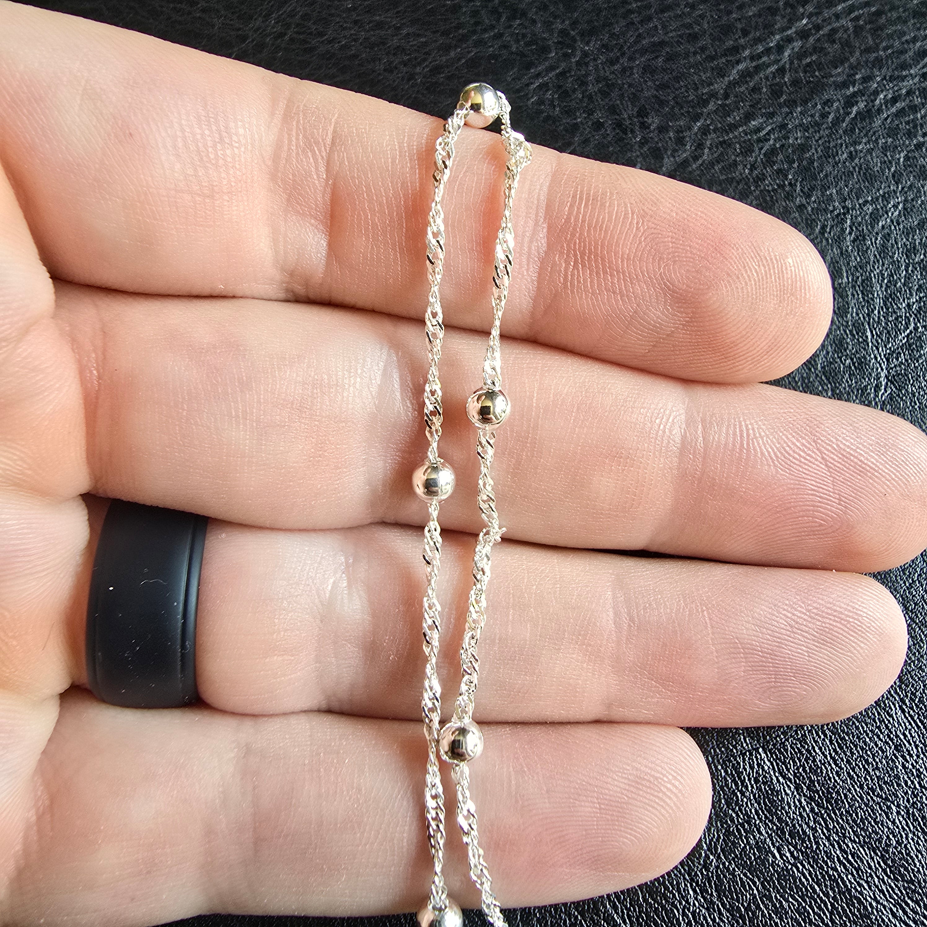 4mm Silver Ball Necklace