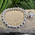 8mm Ball with Heart Bracelet