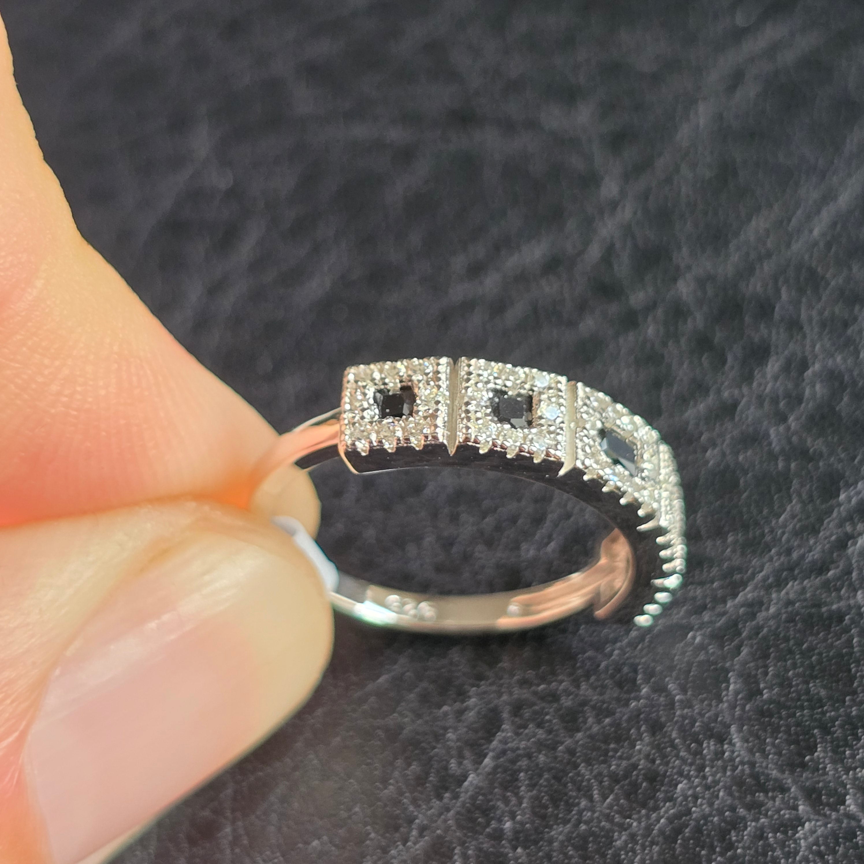 Black Onyx Emerald ring