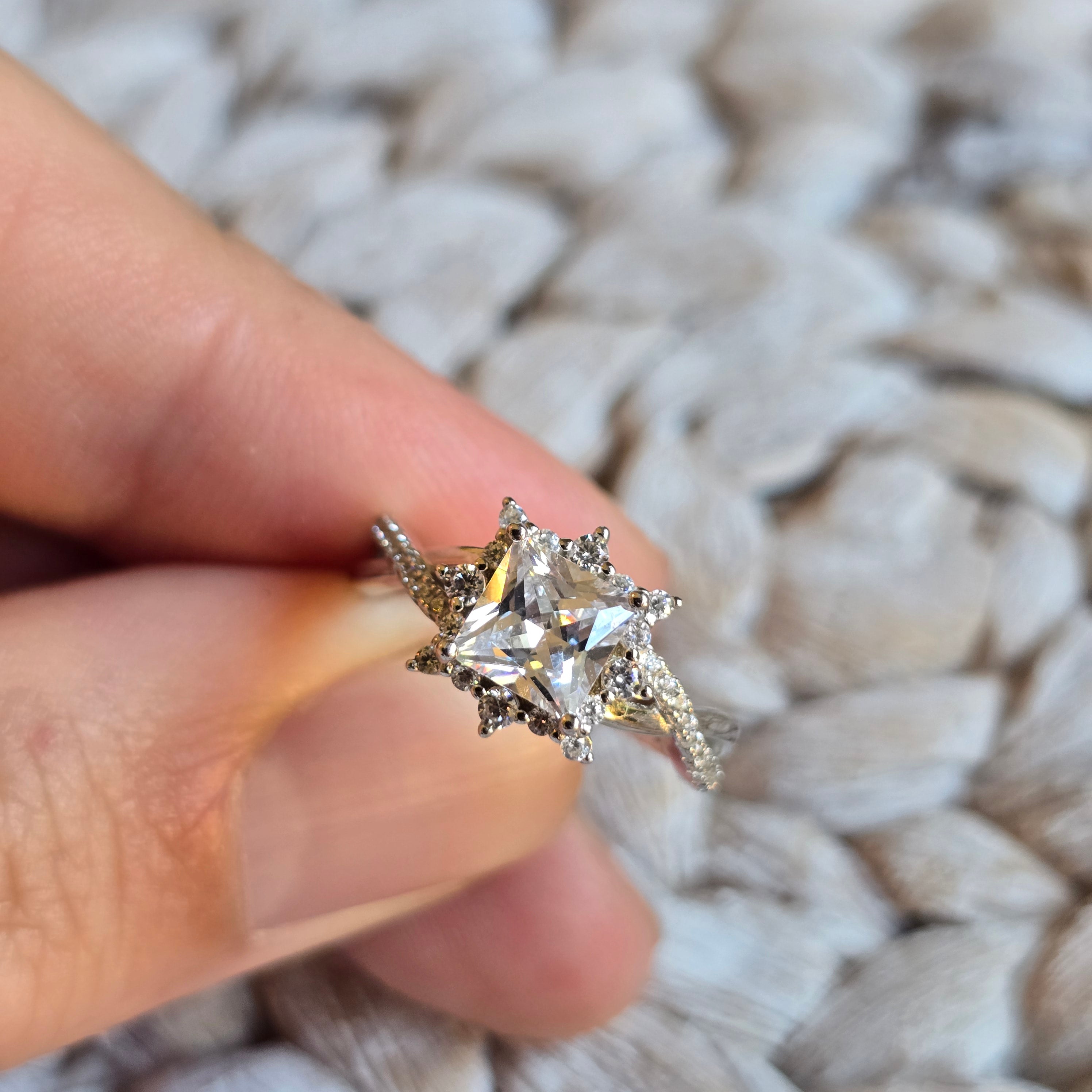 Square Cz ring