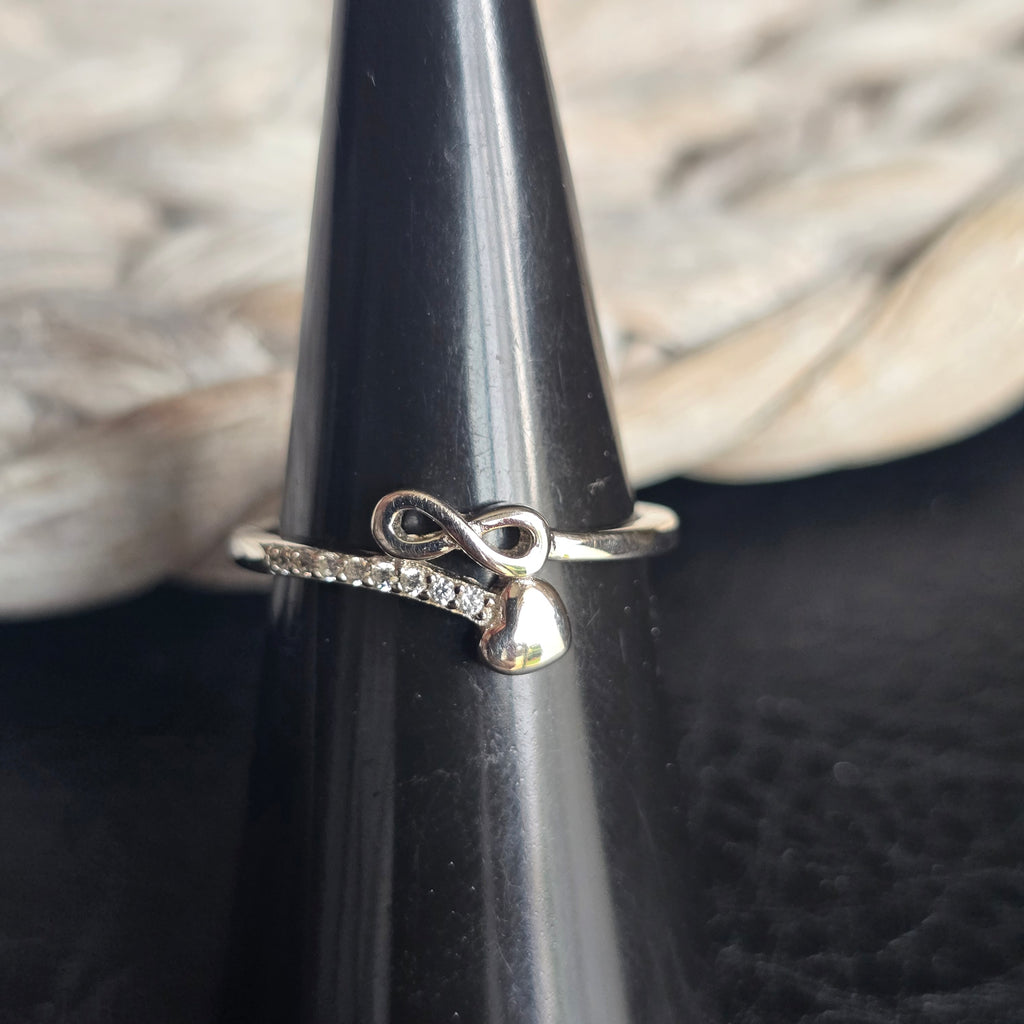 Heart Infinity Cz ring