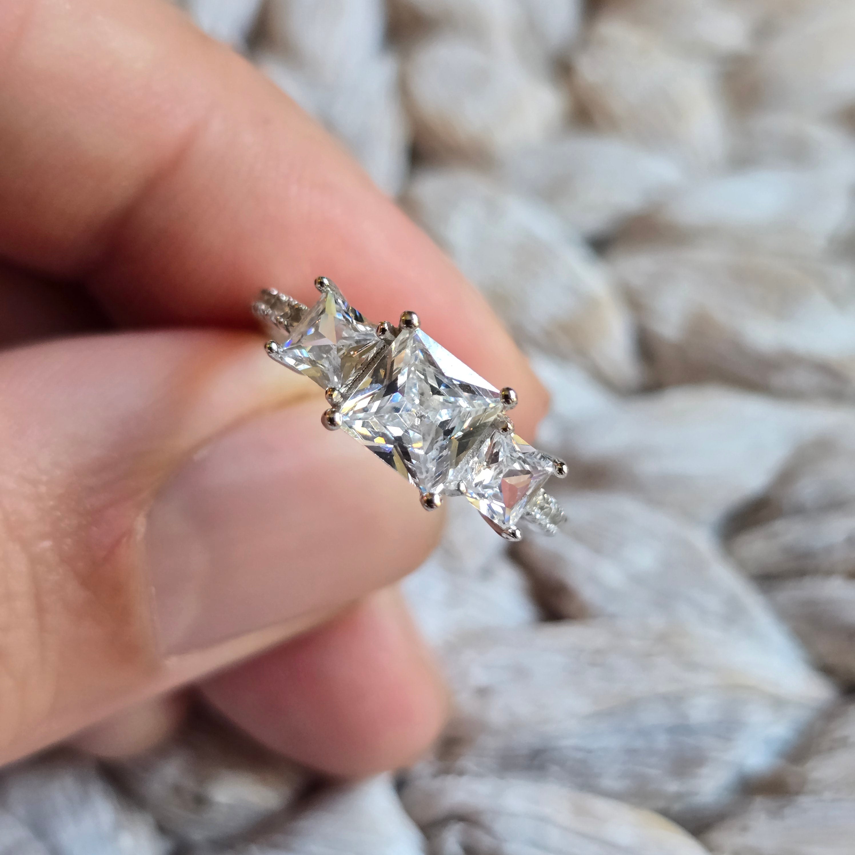 Square Trilogy Cz ring