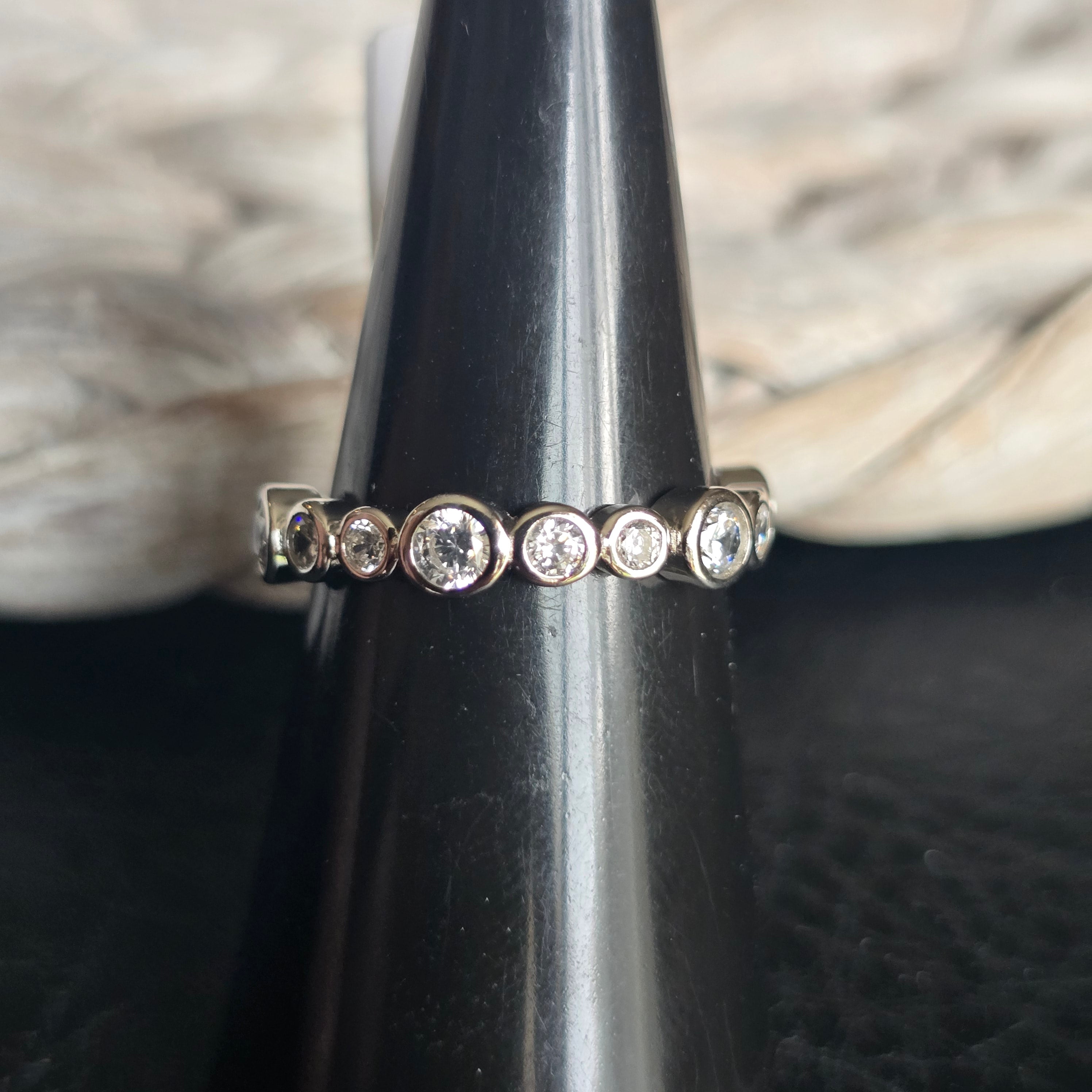 Half Circle Cz ring