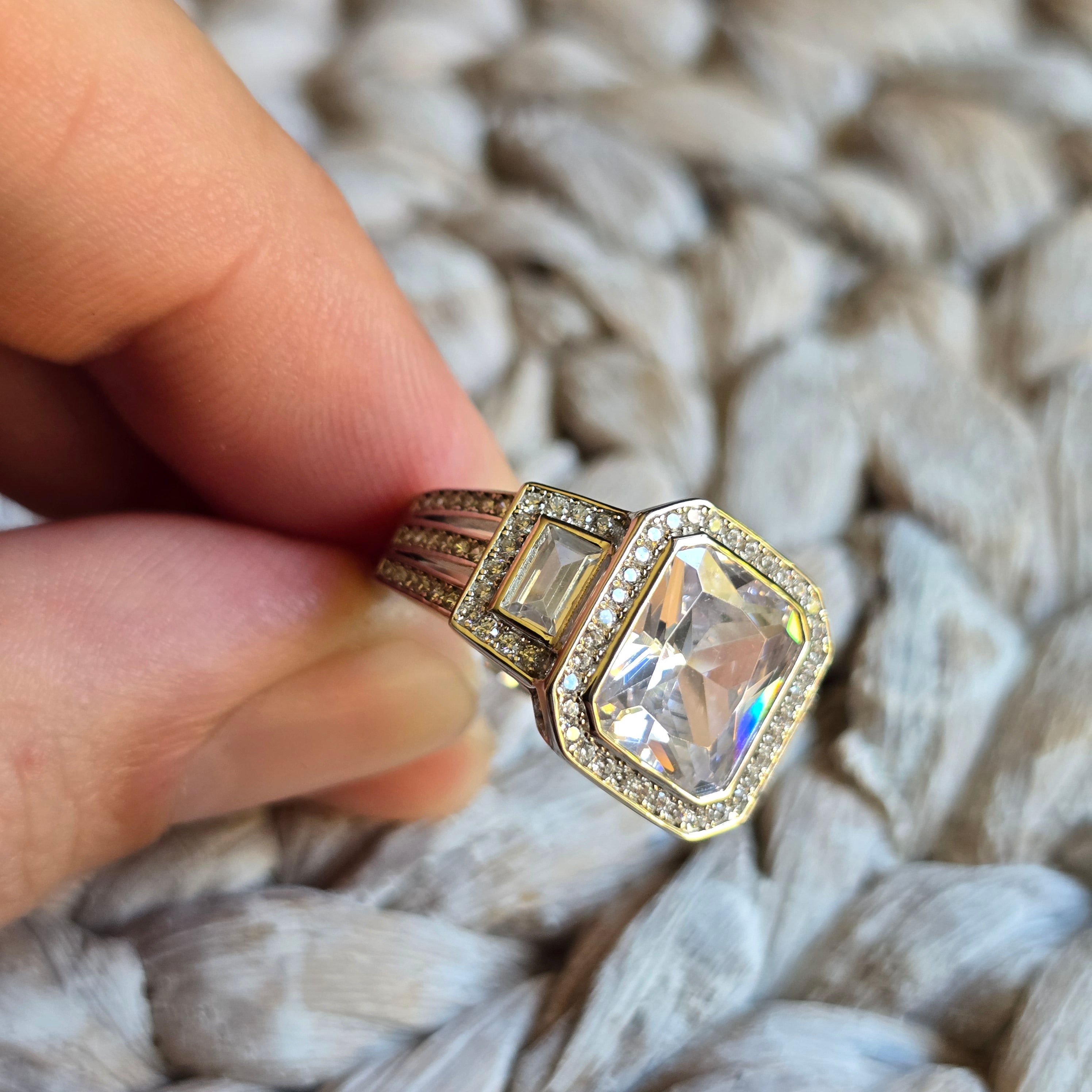 Square Halo Cz ring