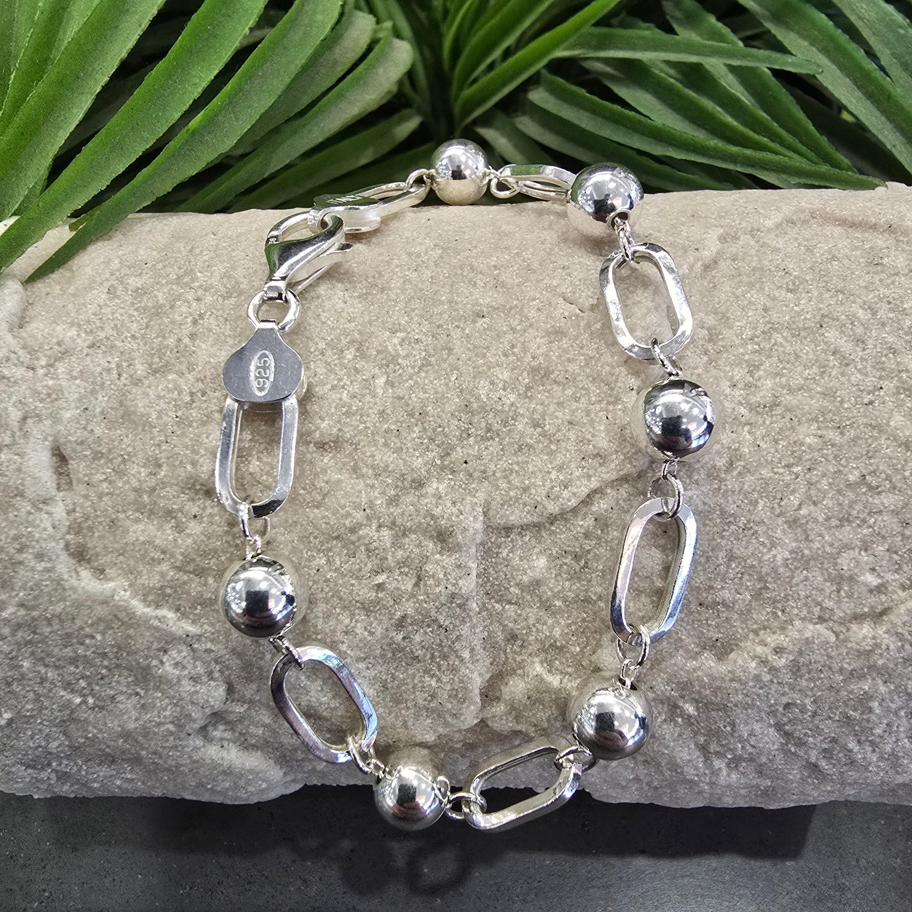 20.5cm Paperclip 8mm Ball Bracelet